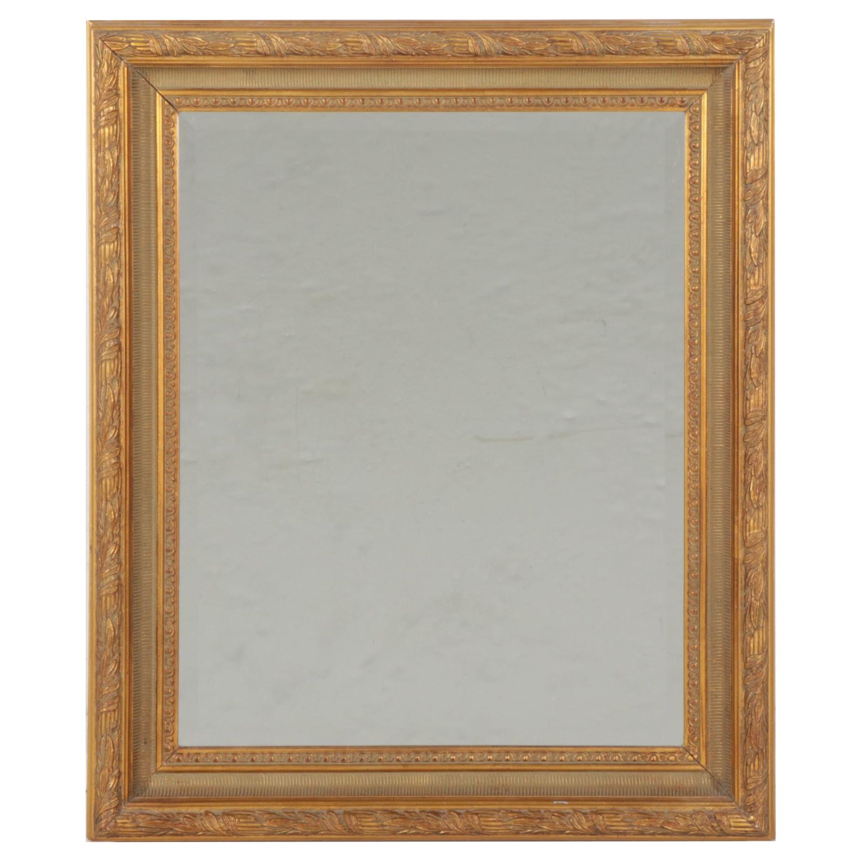 Gilt Composite Wall Mirror With Bamboo Motif