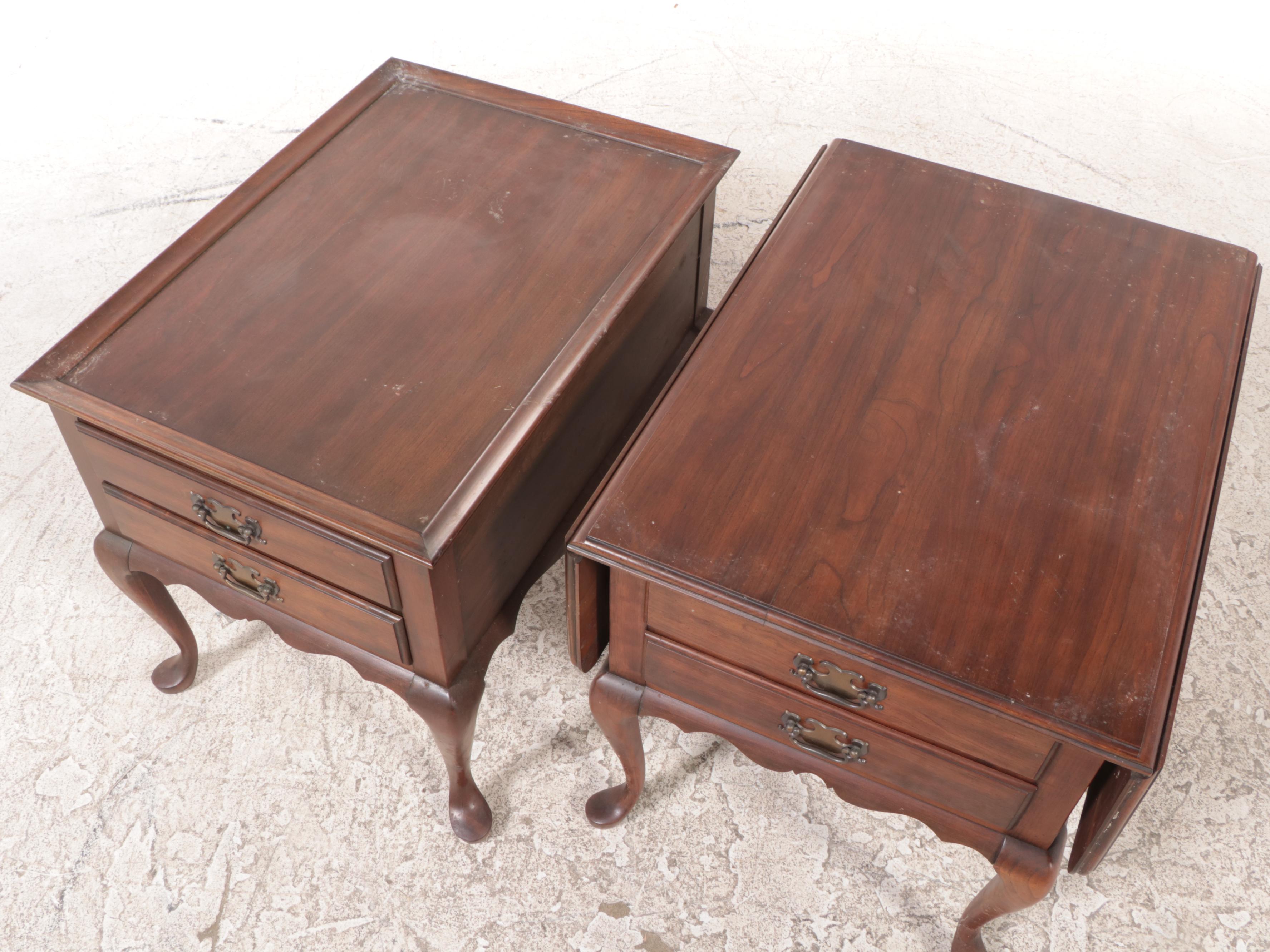Two Pennsylvania House Queen Anne Style Cherrywood Side Tables