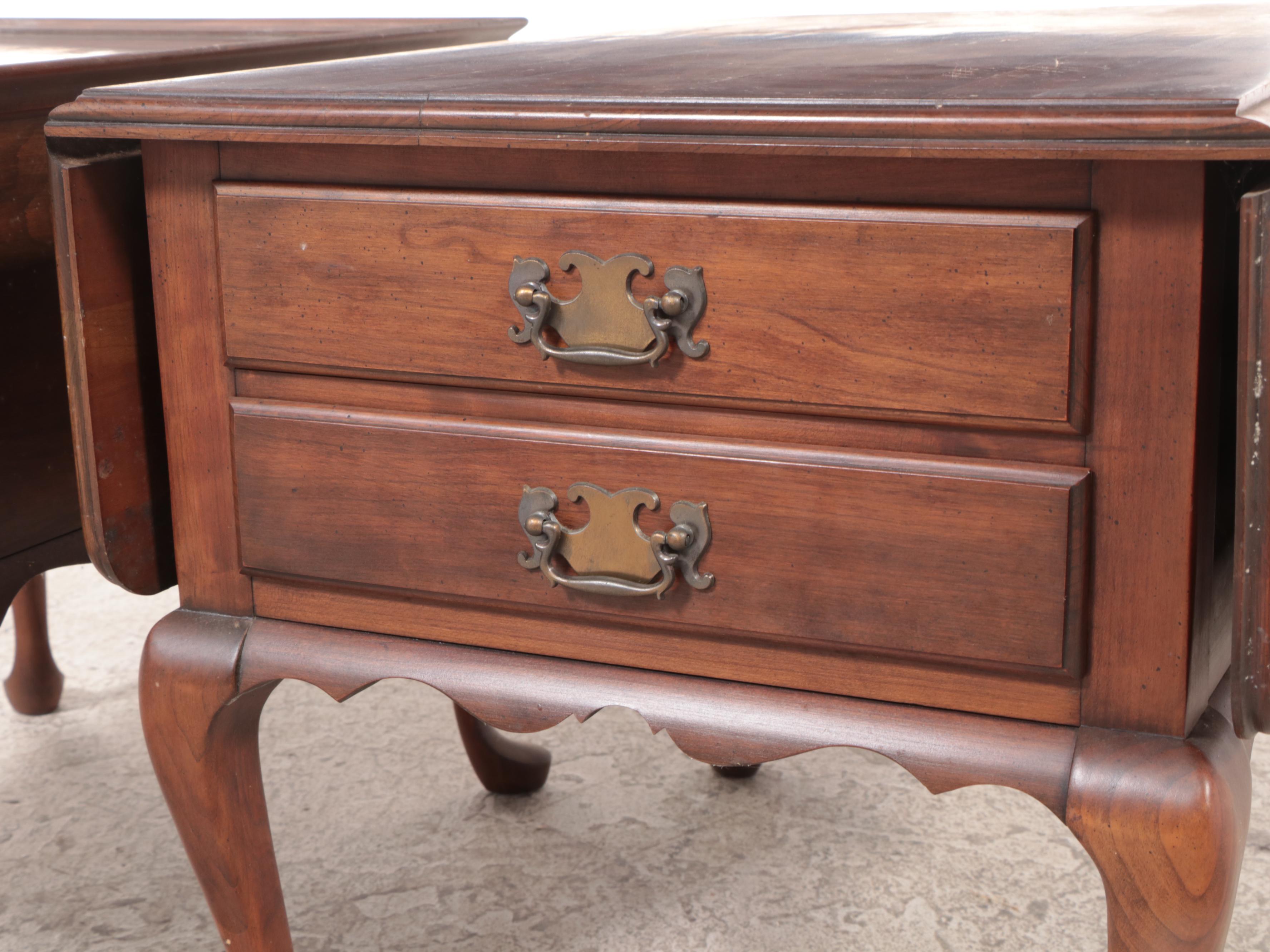 Two Pennsylvania House Queen Anne Style Cherrywood Side Tables