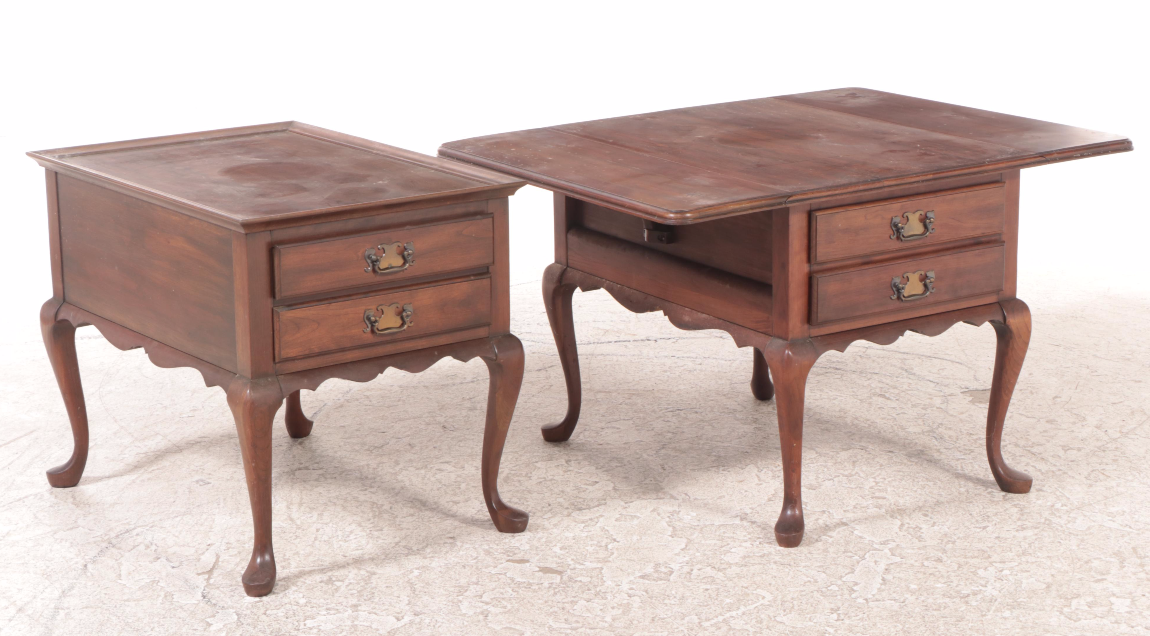 Two Pennsylvania House Queen Anne Style Cherrywood Side Tables