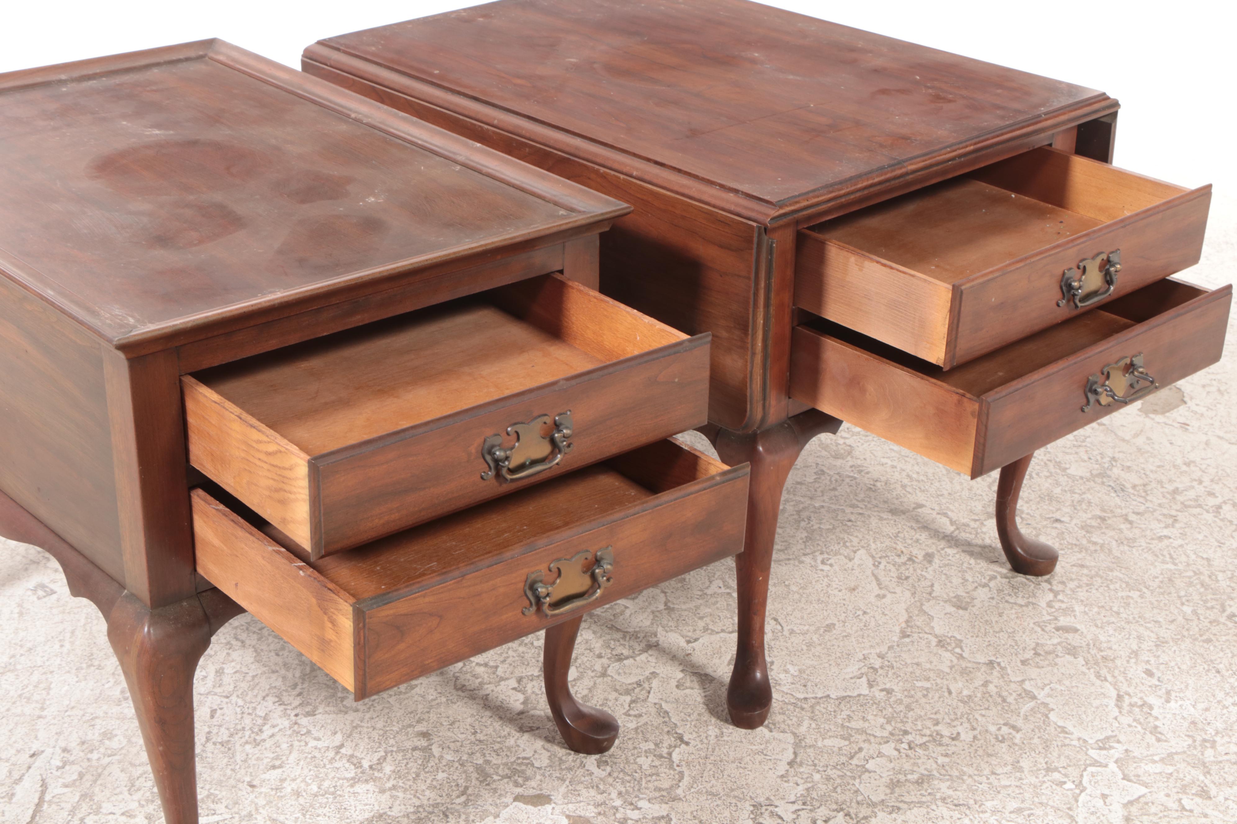 Two Pennsylvania House Queen Anne Style Cherrywood Side Tables