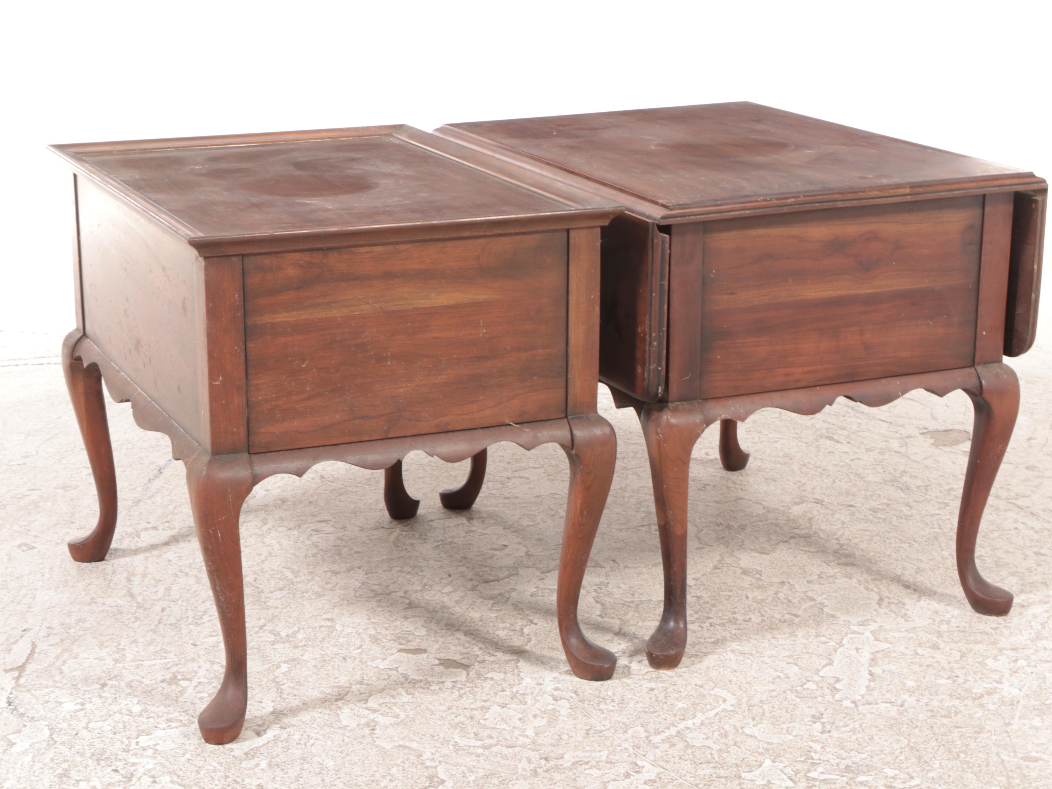 Two Pennsylvania House Queen Anne Style Cherrywood Side Tables