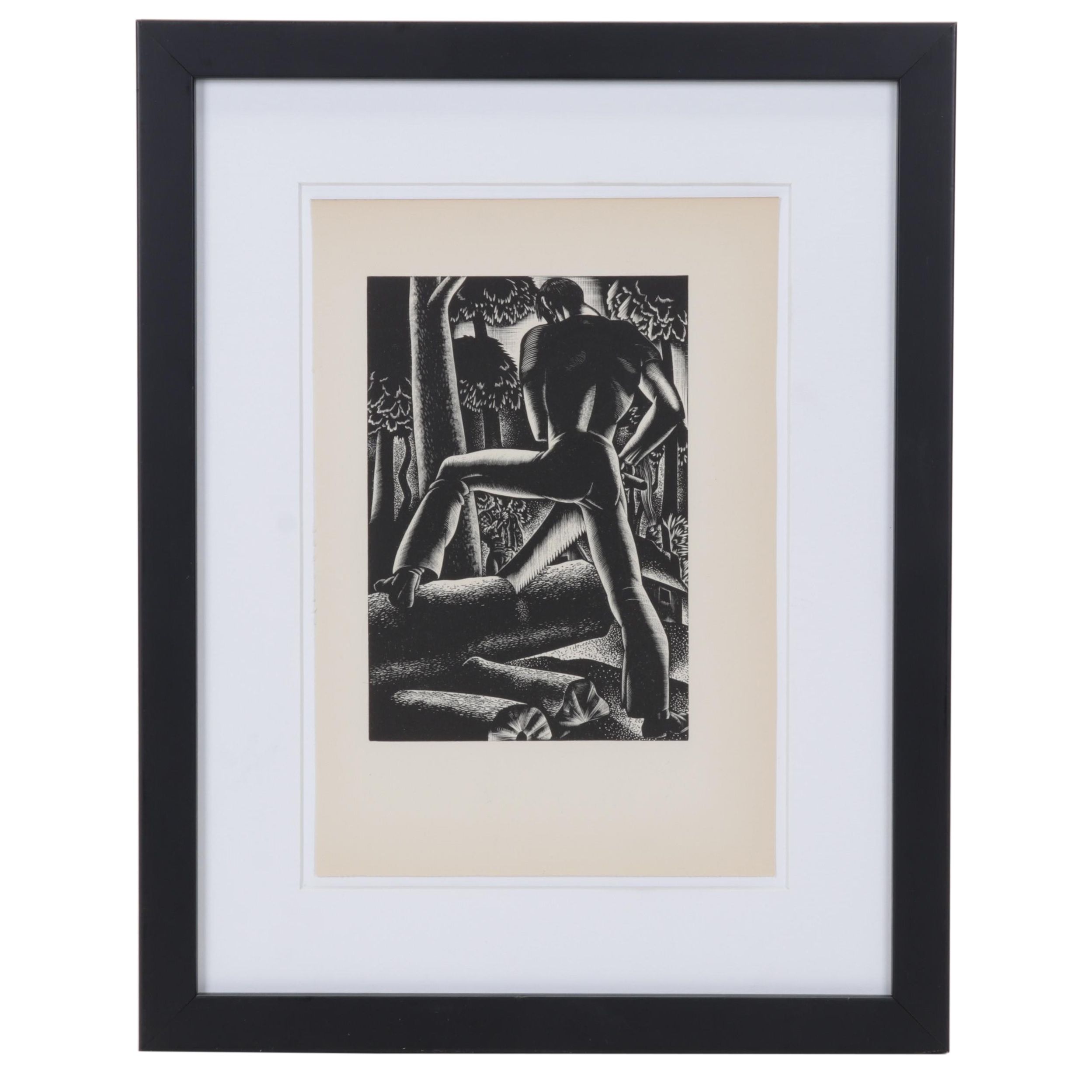 Lynd Ward Art Deco Woodcut From "Wild Pilgrimage," 1932