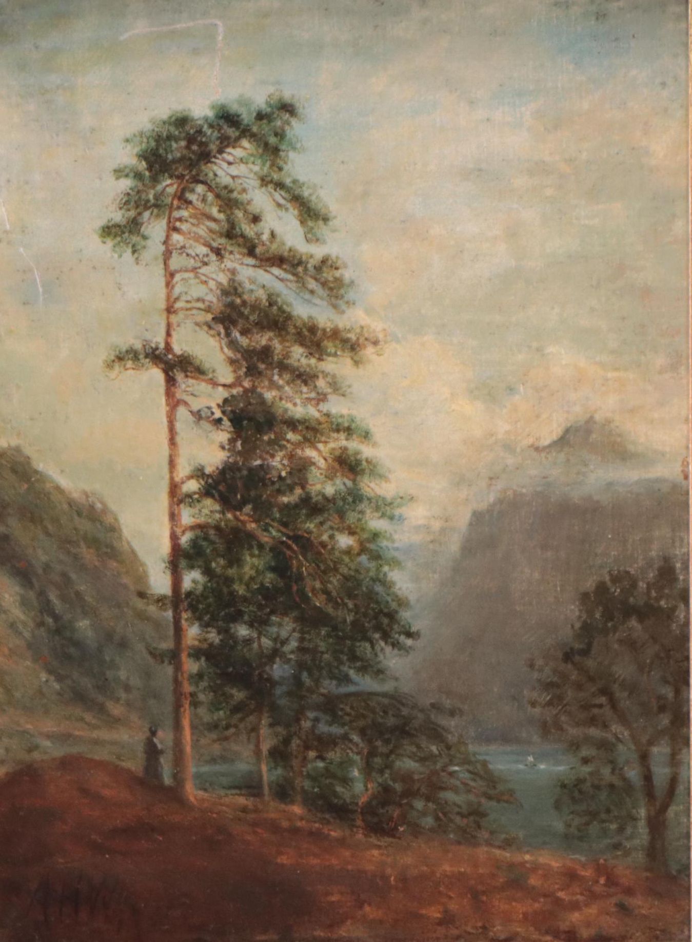Tonalist Oil Painting of Landscape, 19th Century