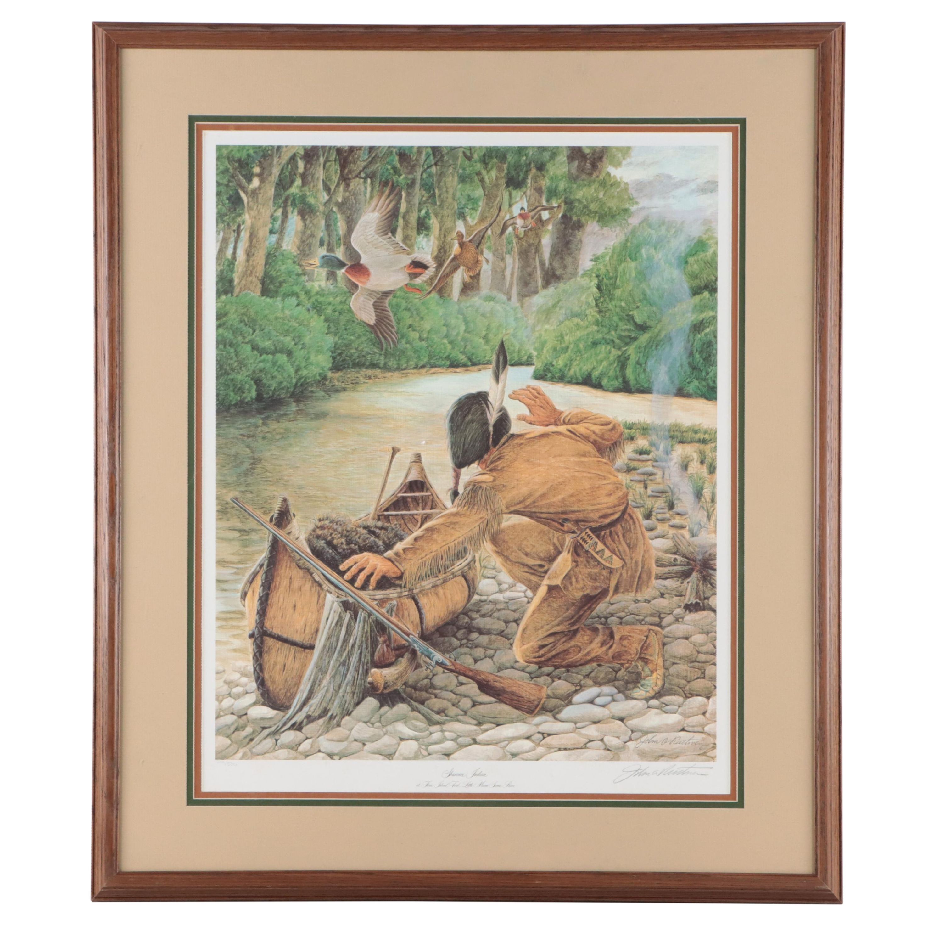 John Ruthven Offset Lithograph "Shawnee Indian"