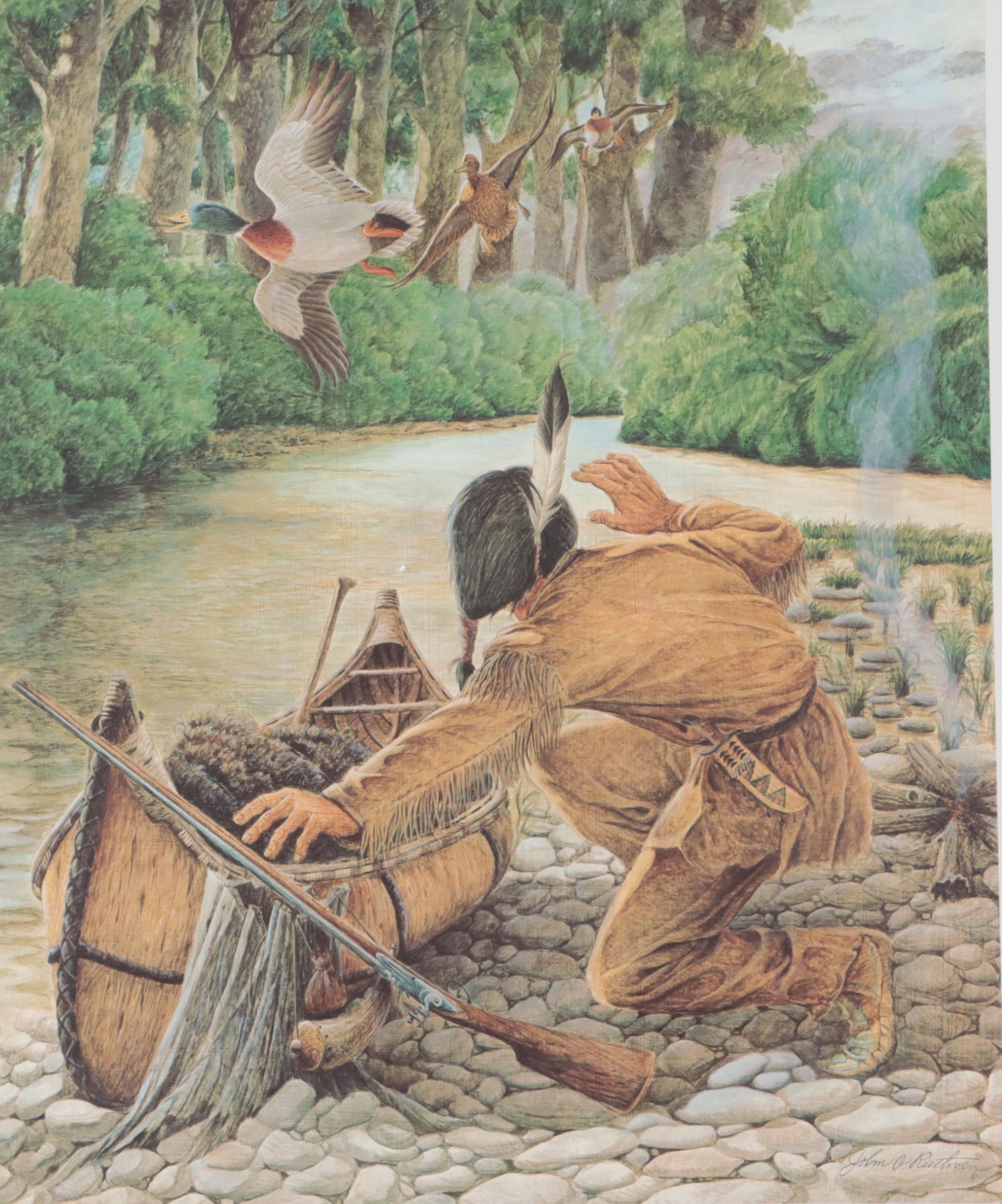 John Ruthven Offset Lithograph "Shawnee Indian"