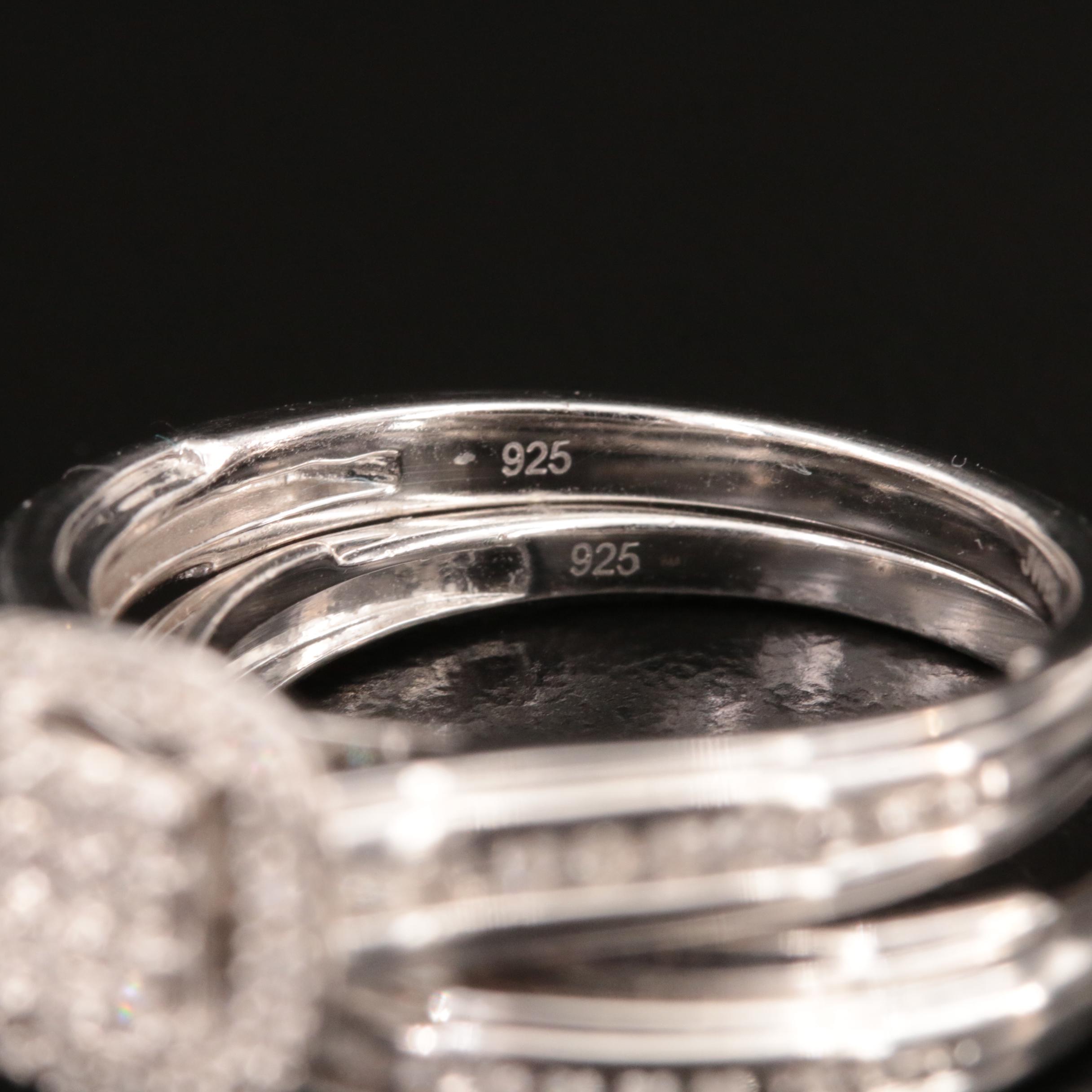 Sterling Diamond Ring Set