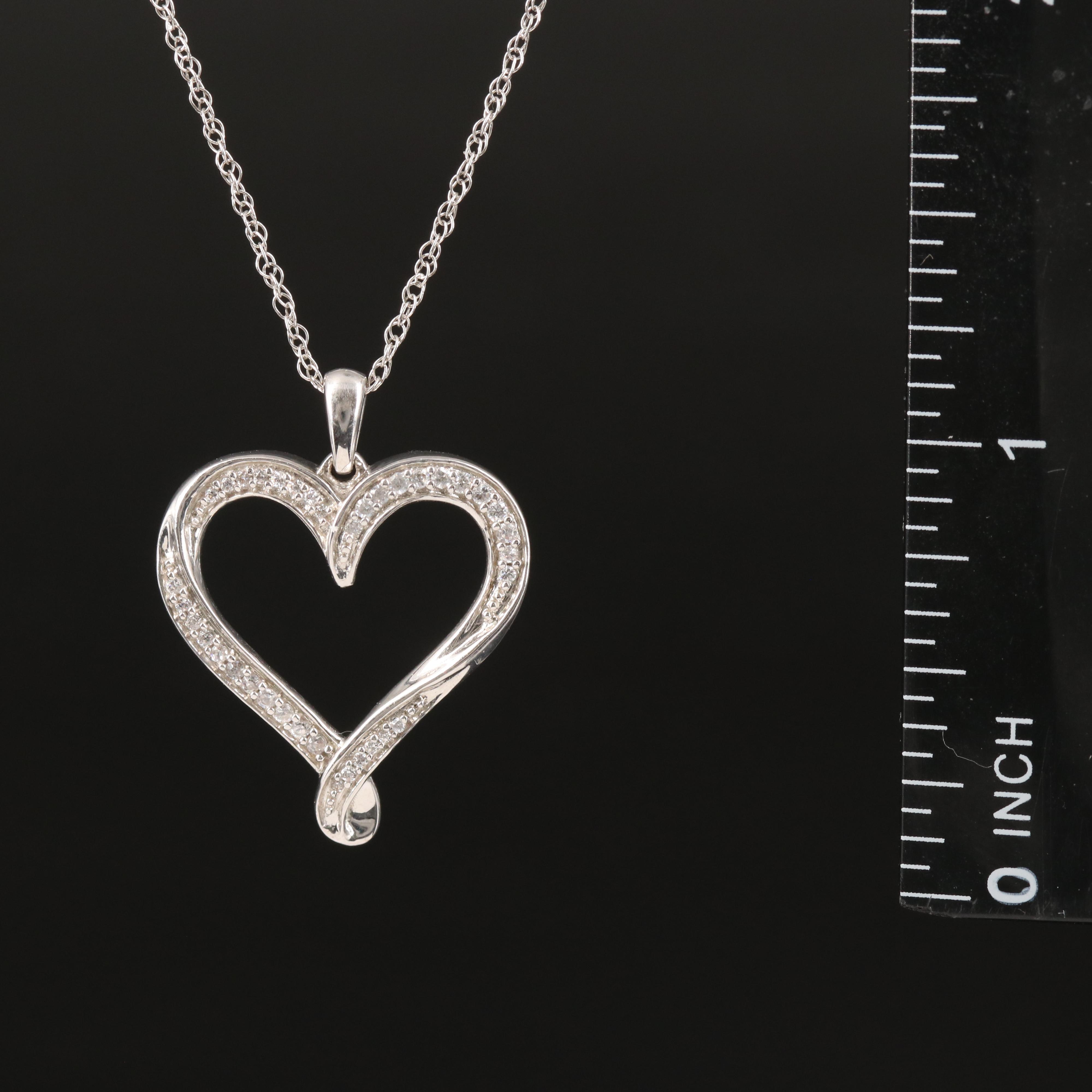 Sterling Cubic Zirconia Heart Necklace