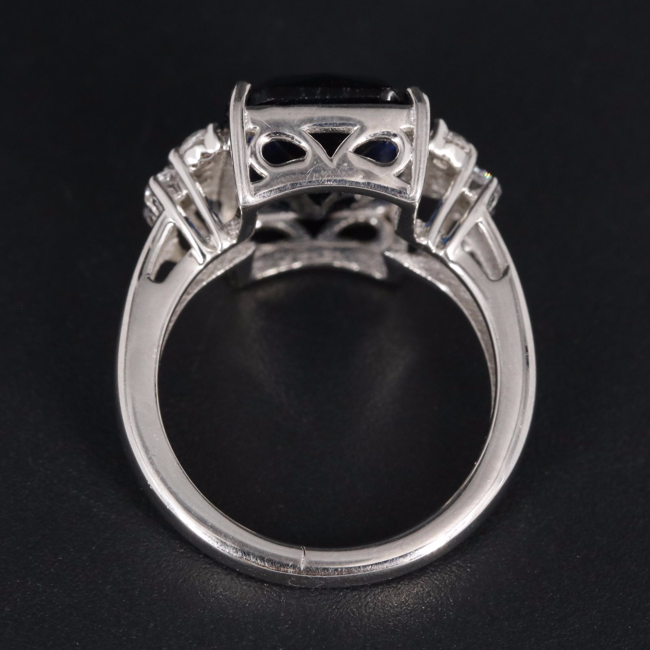 Sterling Imitation Gemstone and Cubic Zirconia Ring