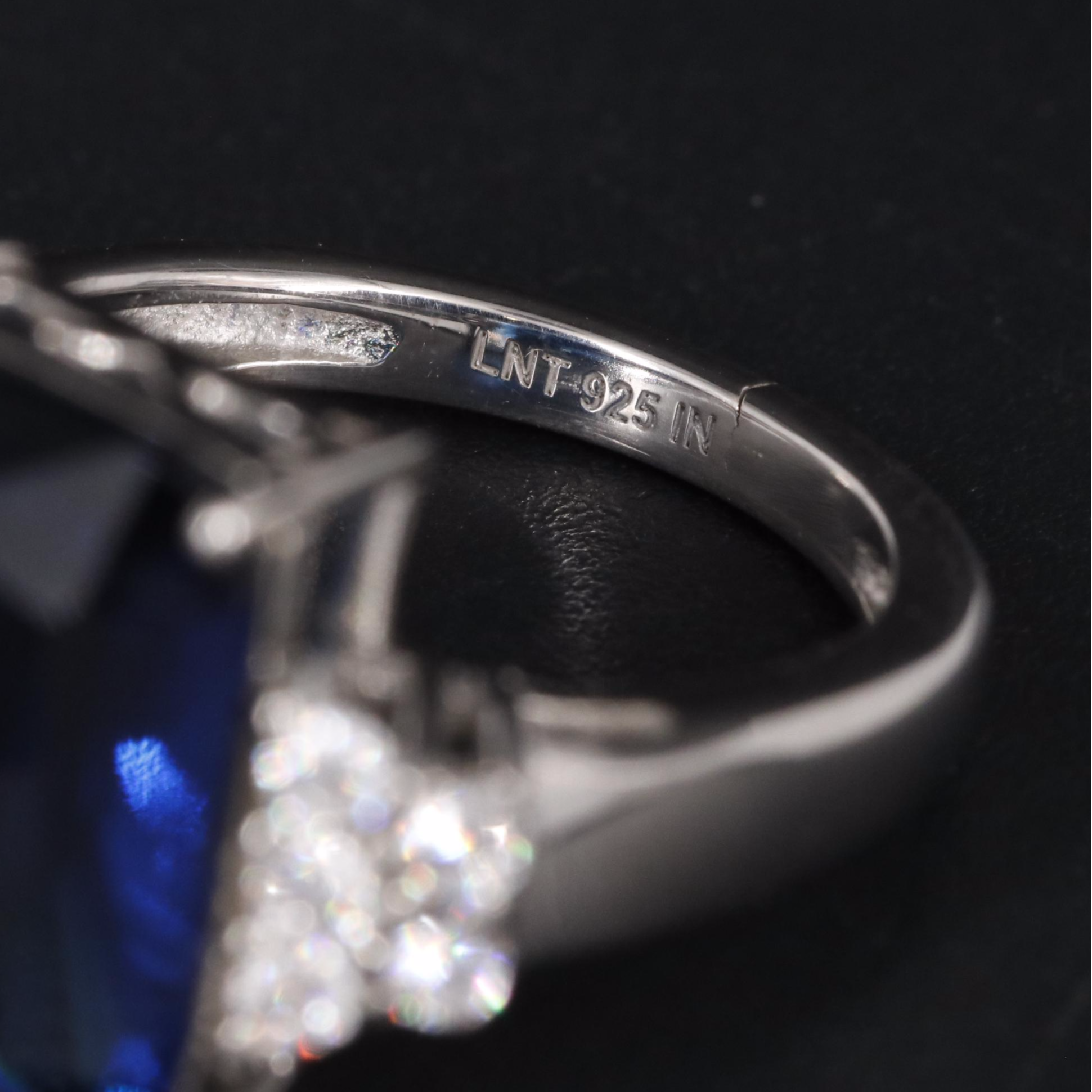 Sterling Imitation Gemstone and Cubic Zirconia Ring