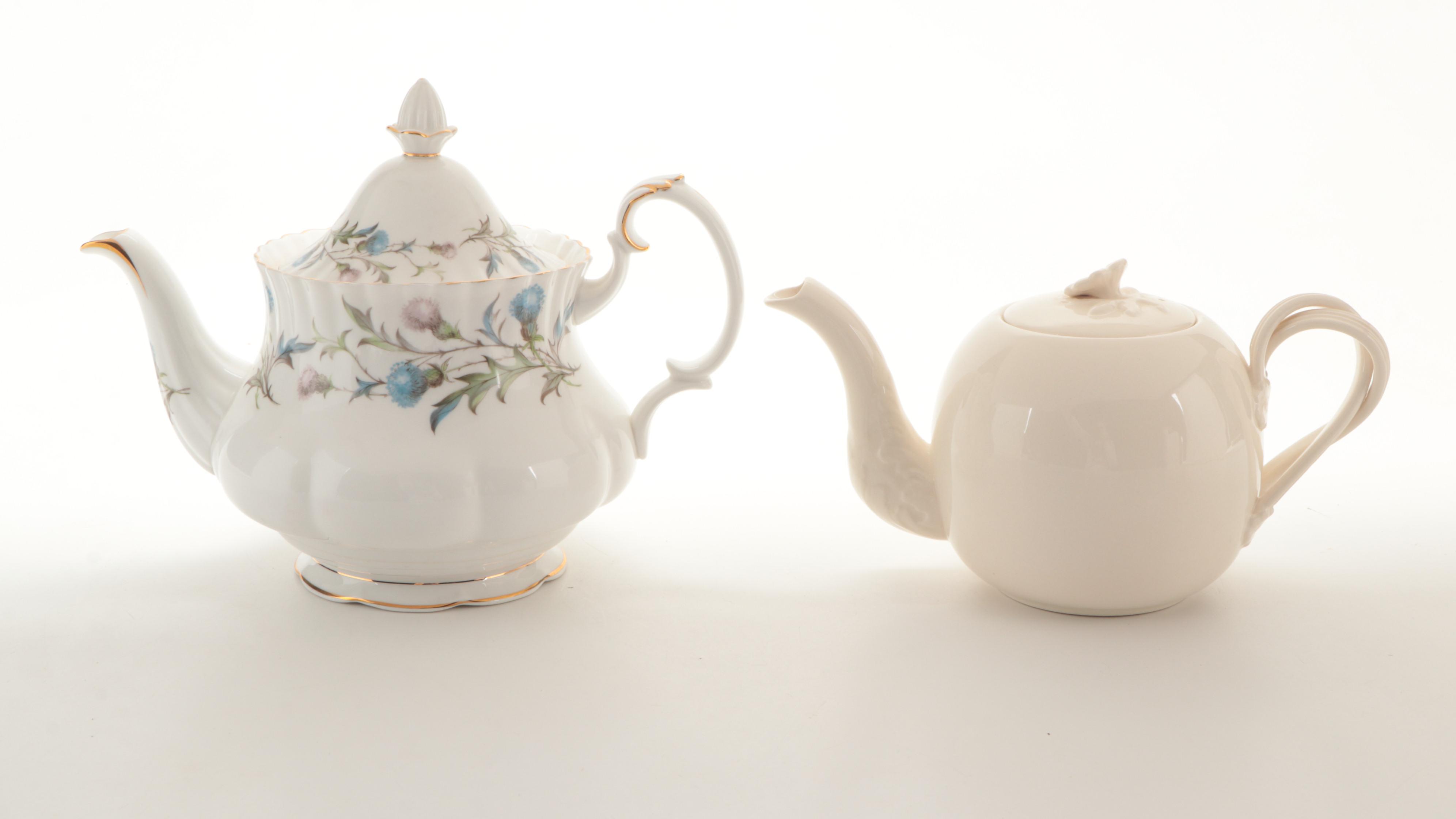 Royal Albert "Brigadoon" Bone China Teapot with Other Ceramic Teapots