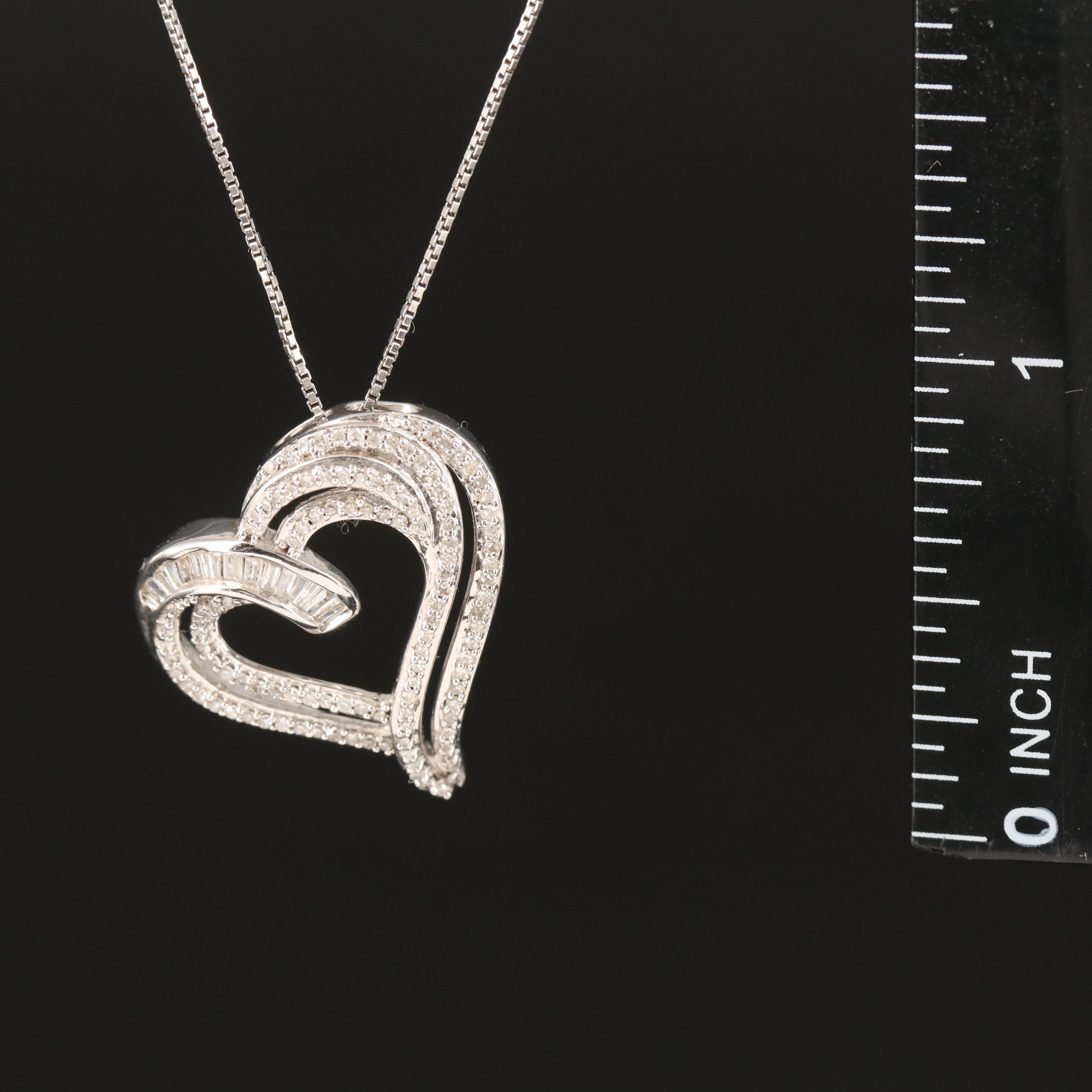 Sterling Diamond Heart Necklace