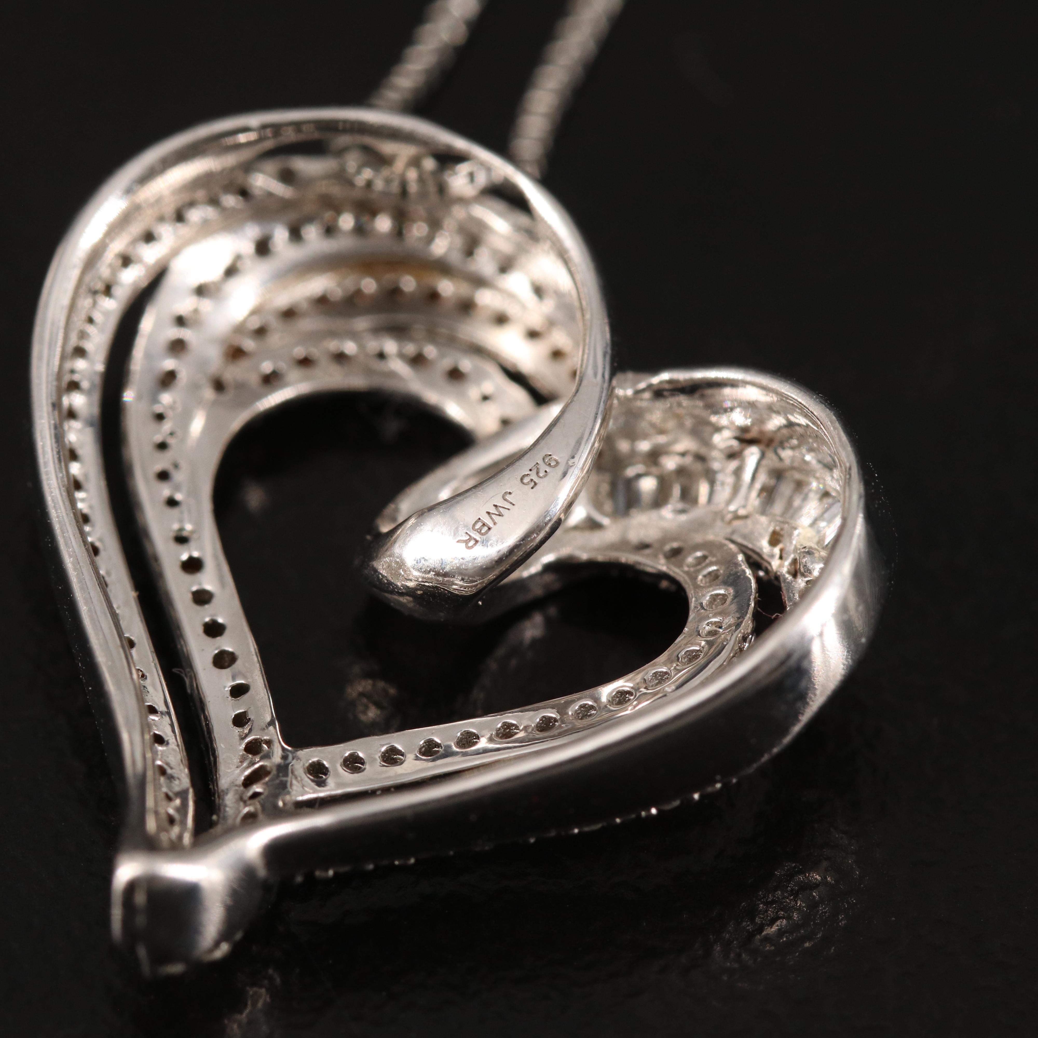 Sterling Diamond Heart Necklace