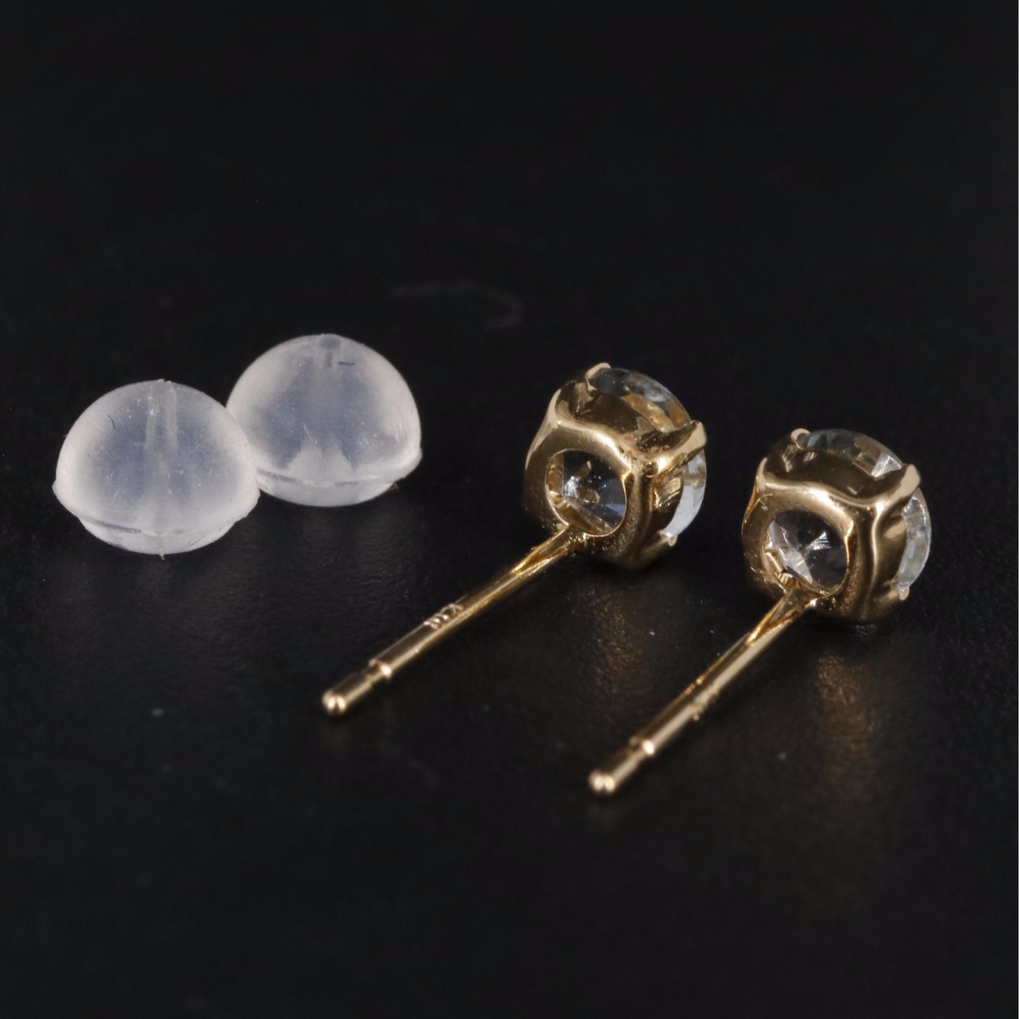 18K Aquamarine Stud Earrings