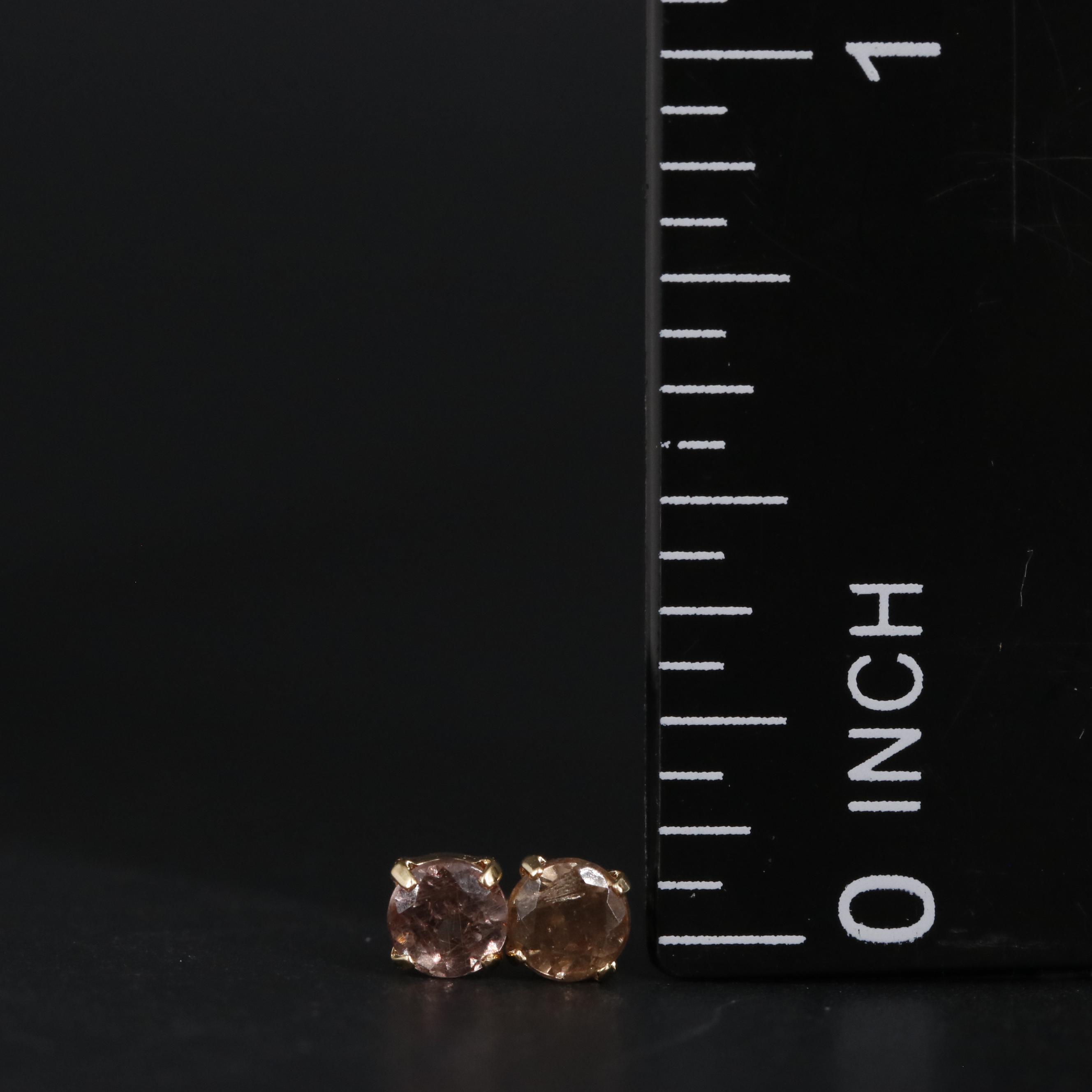 18K Color Change Garnet Stud Earrings