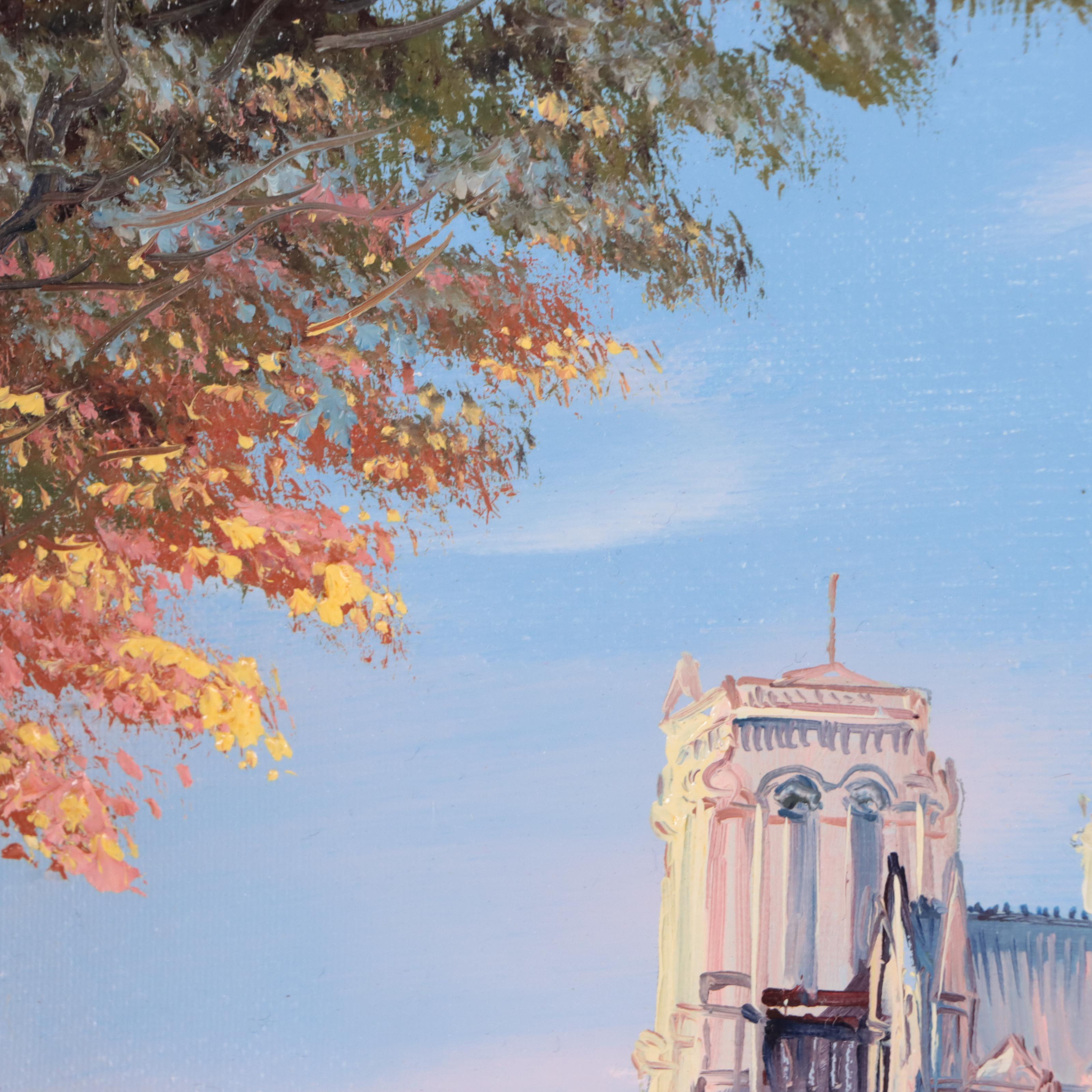 Parisian Oil Painting of Notre Dame