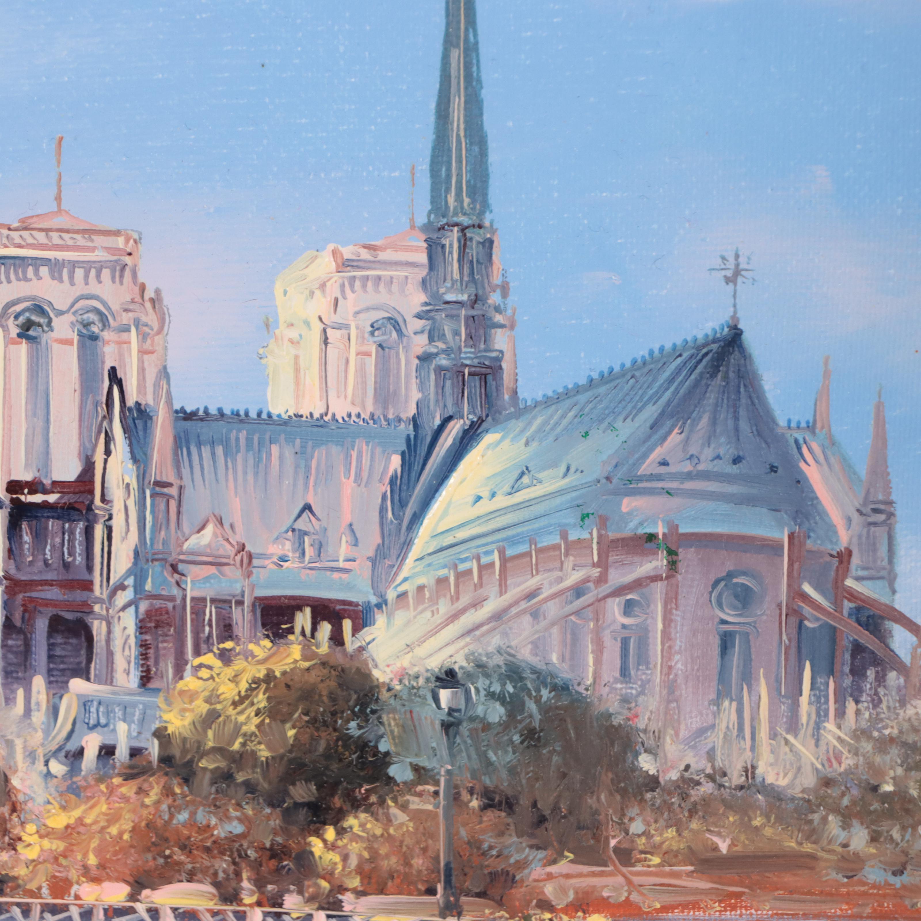 Parisian Oil Painting of Notre Dame