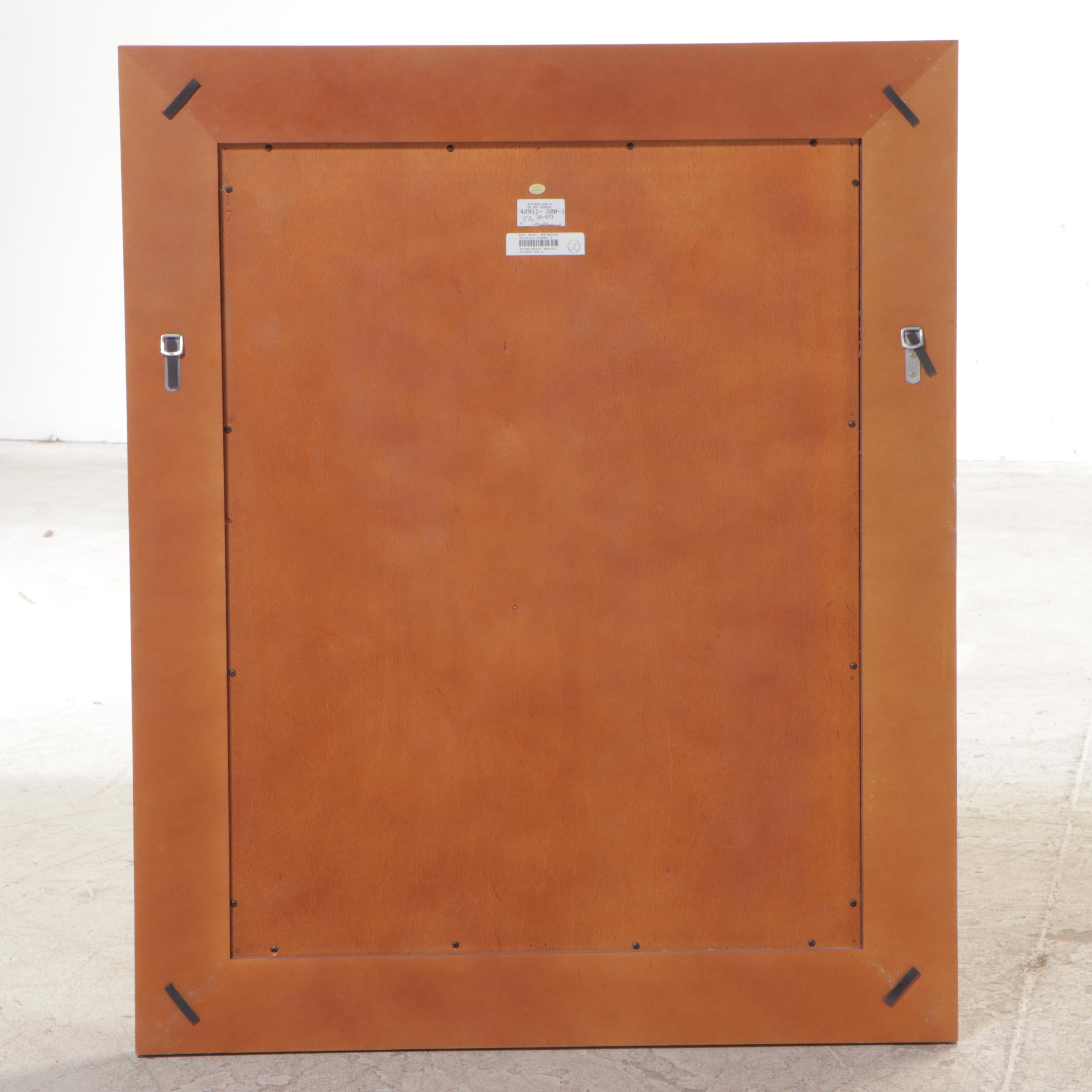 Thomasville "Bogart Luxe" Art Deco Style Burl Wood Chest with Wall Mirror