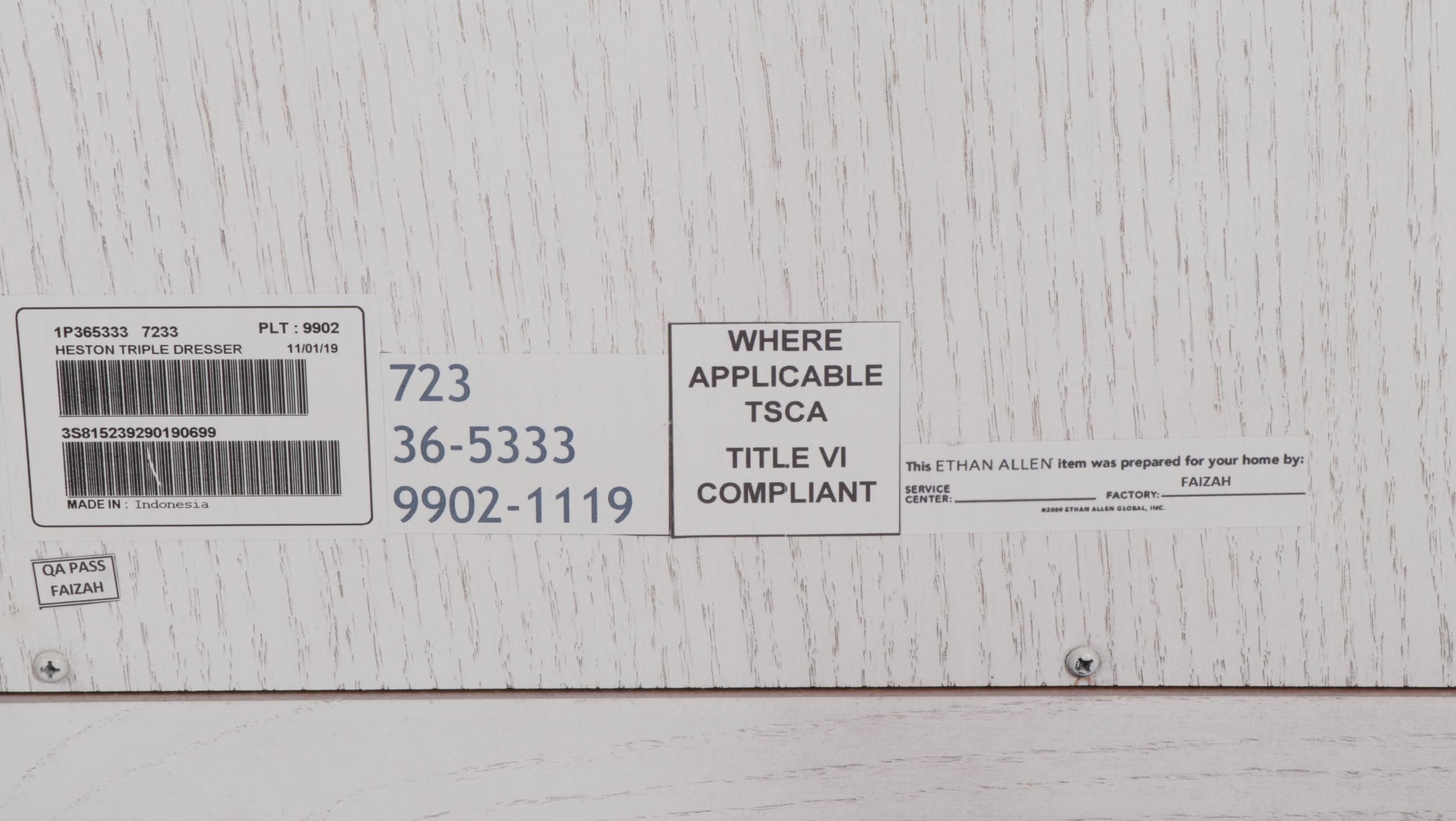 Ethan Allen "Heston" Oak-Veneered Nine-Drawer Dresser