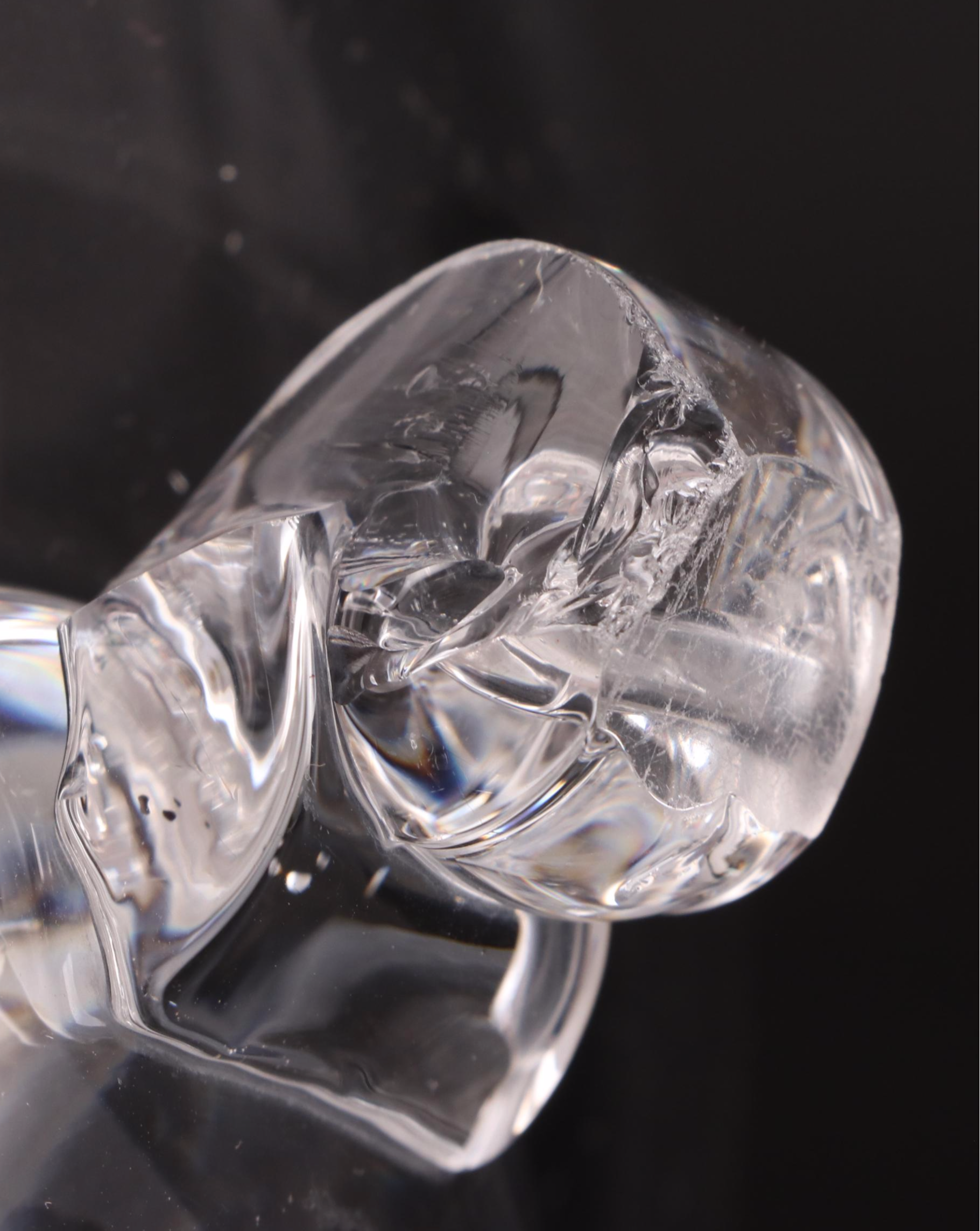 Steuben Art Glass Scroll-Footed Bowl with Scroll Handle Dishes