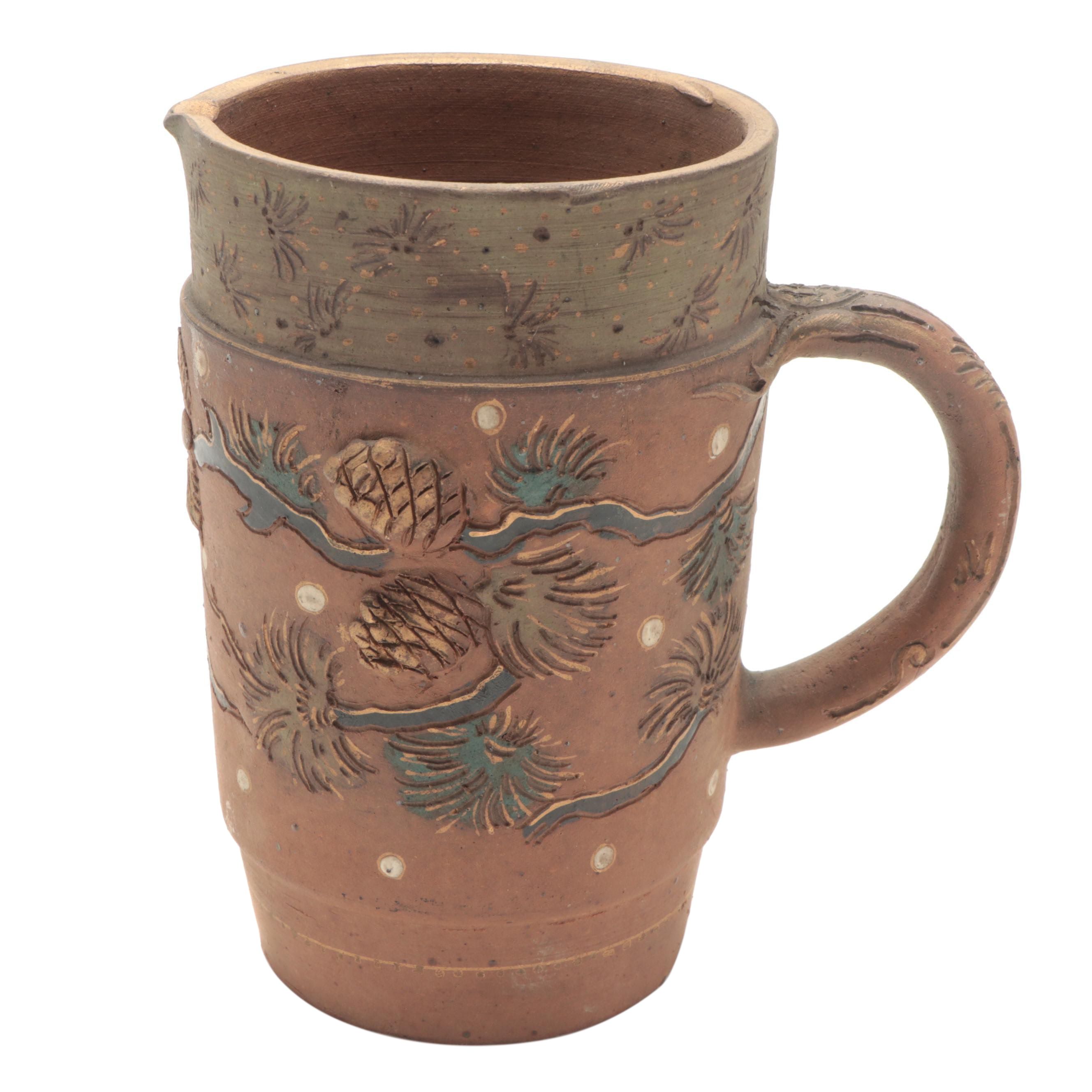 Haviland & Co. Ernst Chaplet Stoneware Pitcher, Late 19th Century