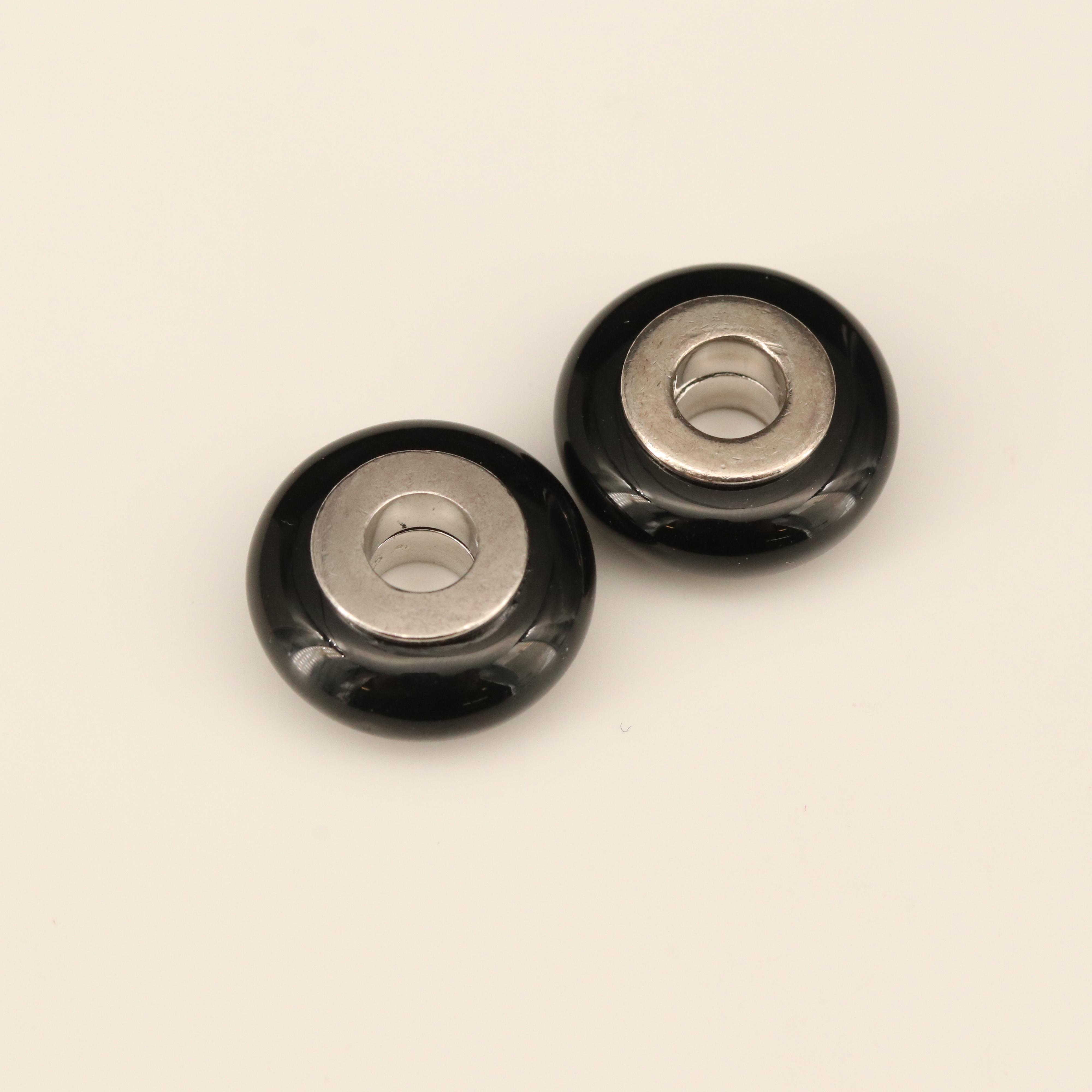 Sterling Black Onyx Beads