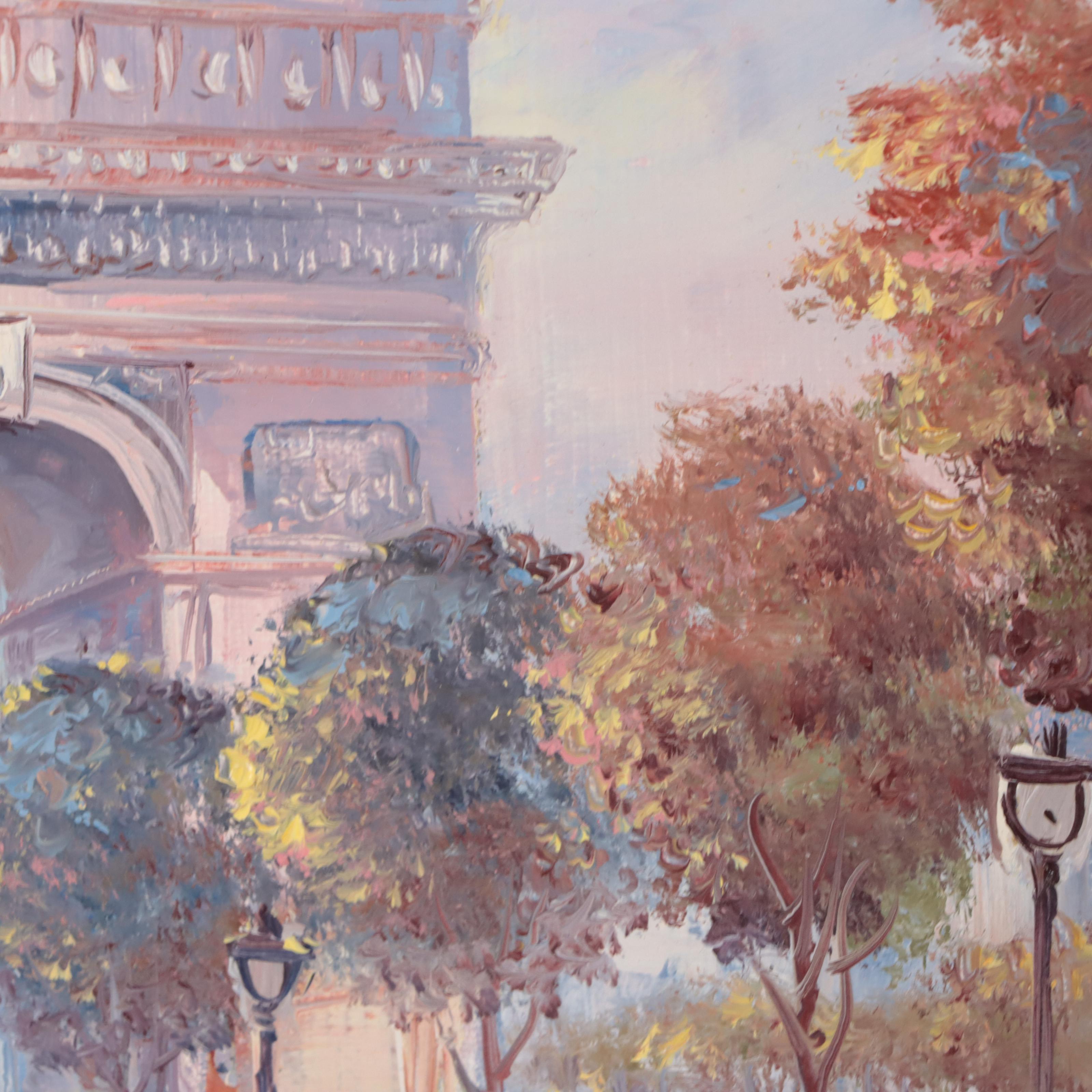 Parisian Oil Painting of Arc de Triomphe
