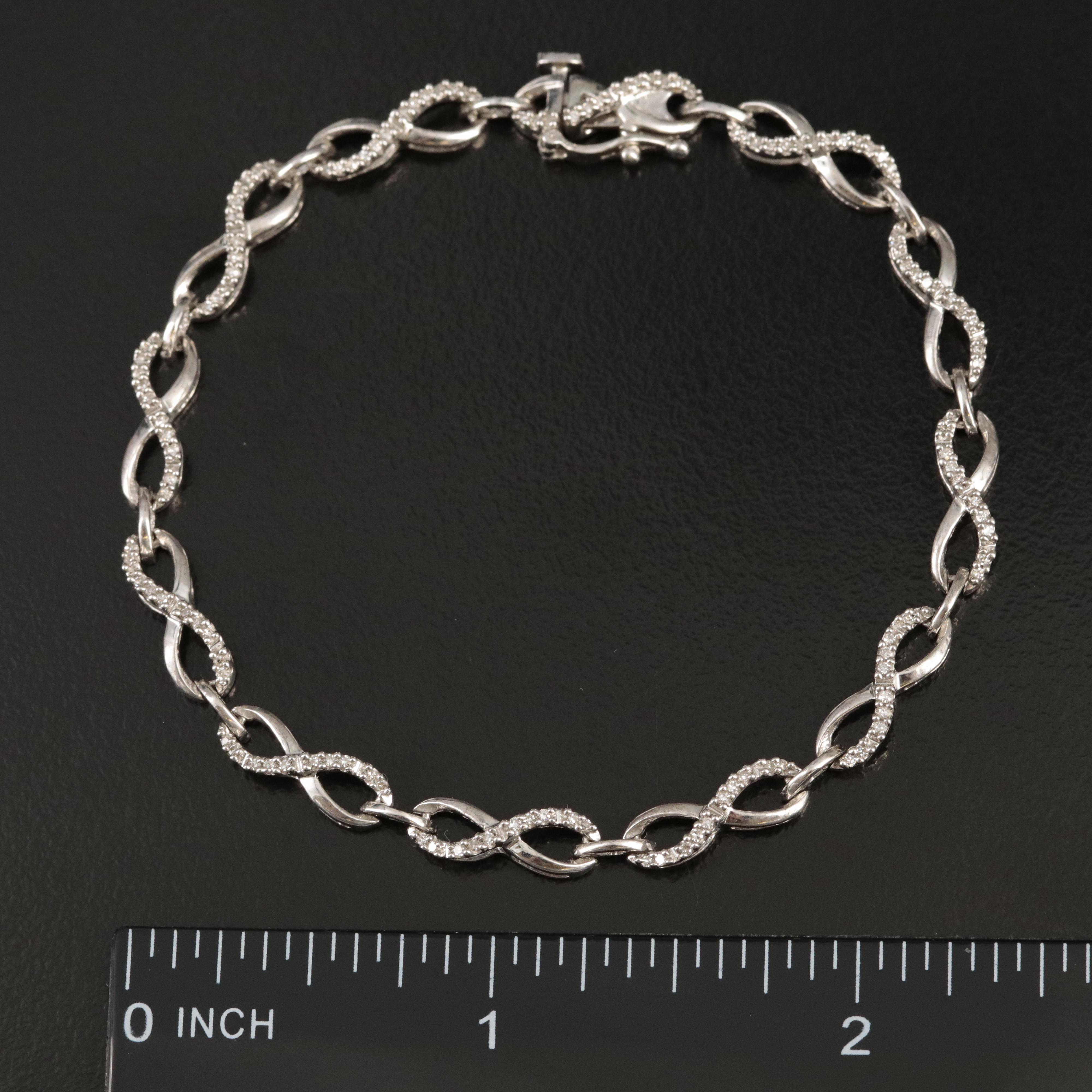 Sterling Diamond Infinity Link Bracelet