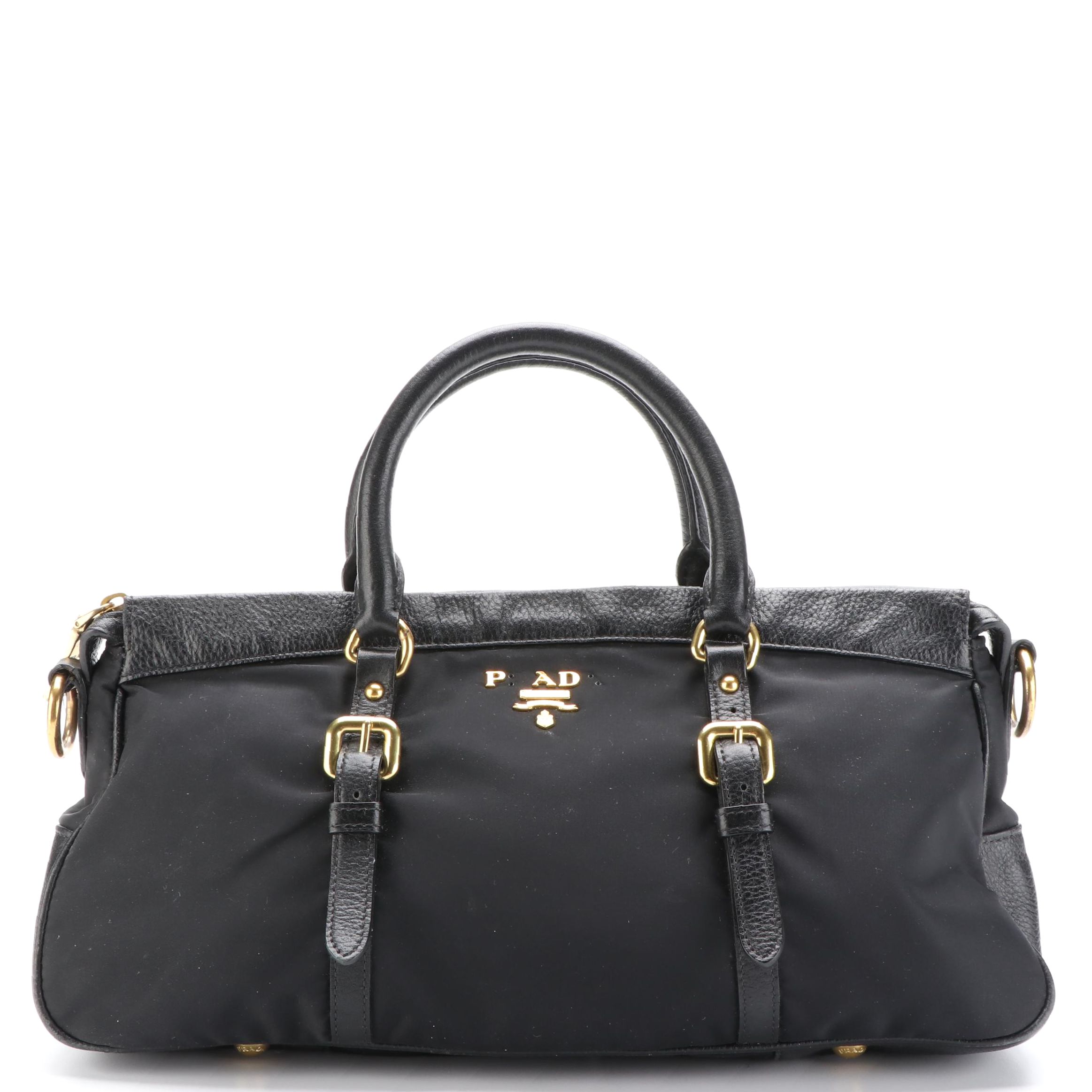 Prada Tessuto Tote Bag in Nylon and Leather Trim
