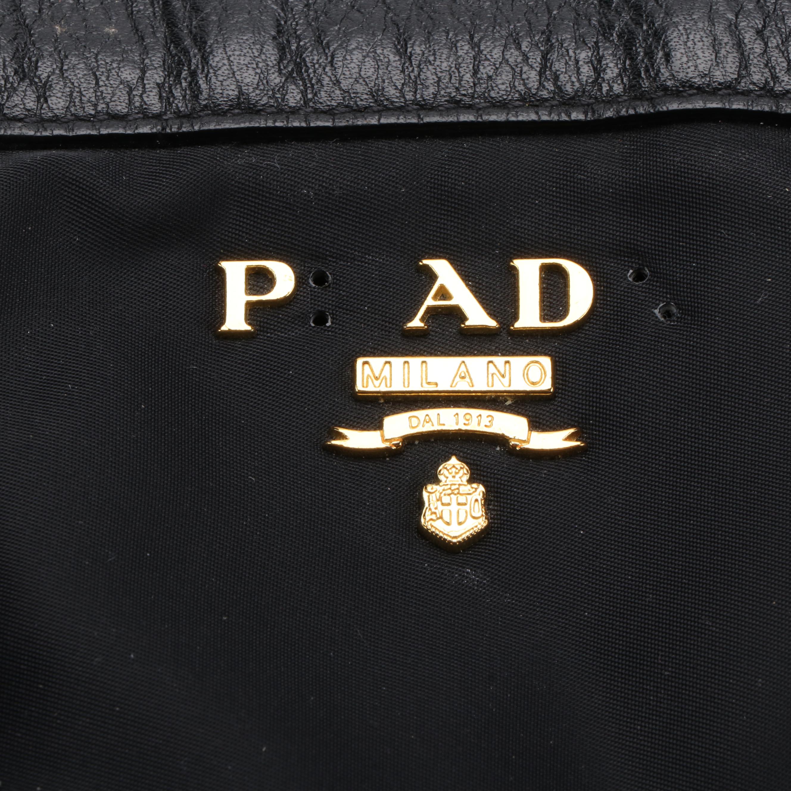 Prada Tessuto Tote Bag in Nylon and Leather Trim
