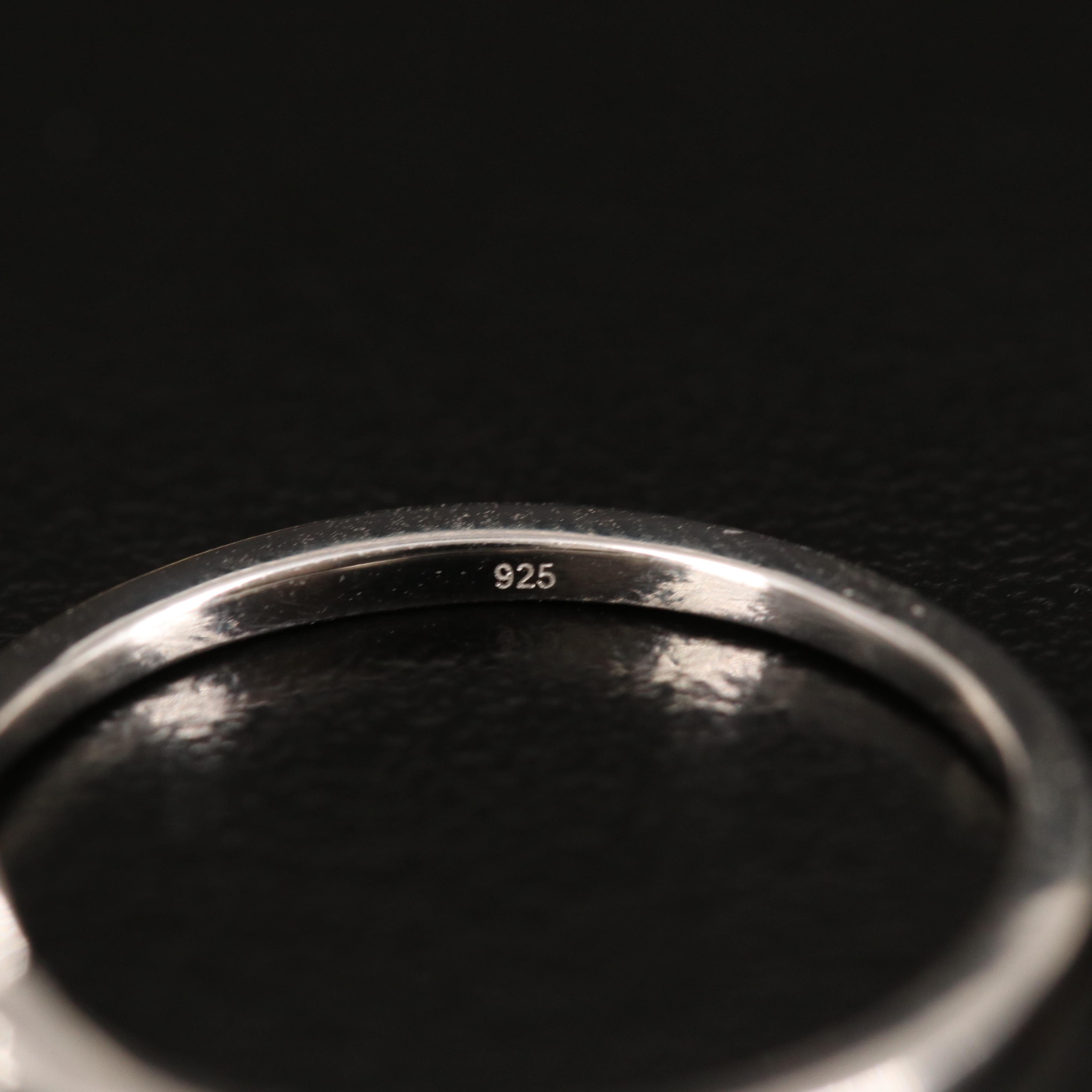 10K Diamond Navette Ring and Sterling Chevron Band