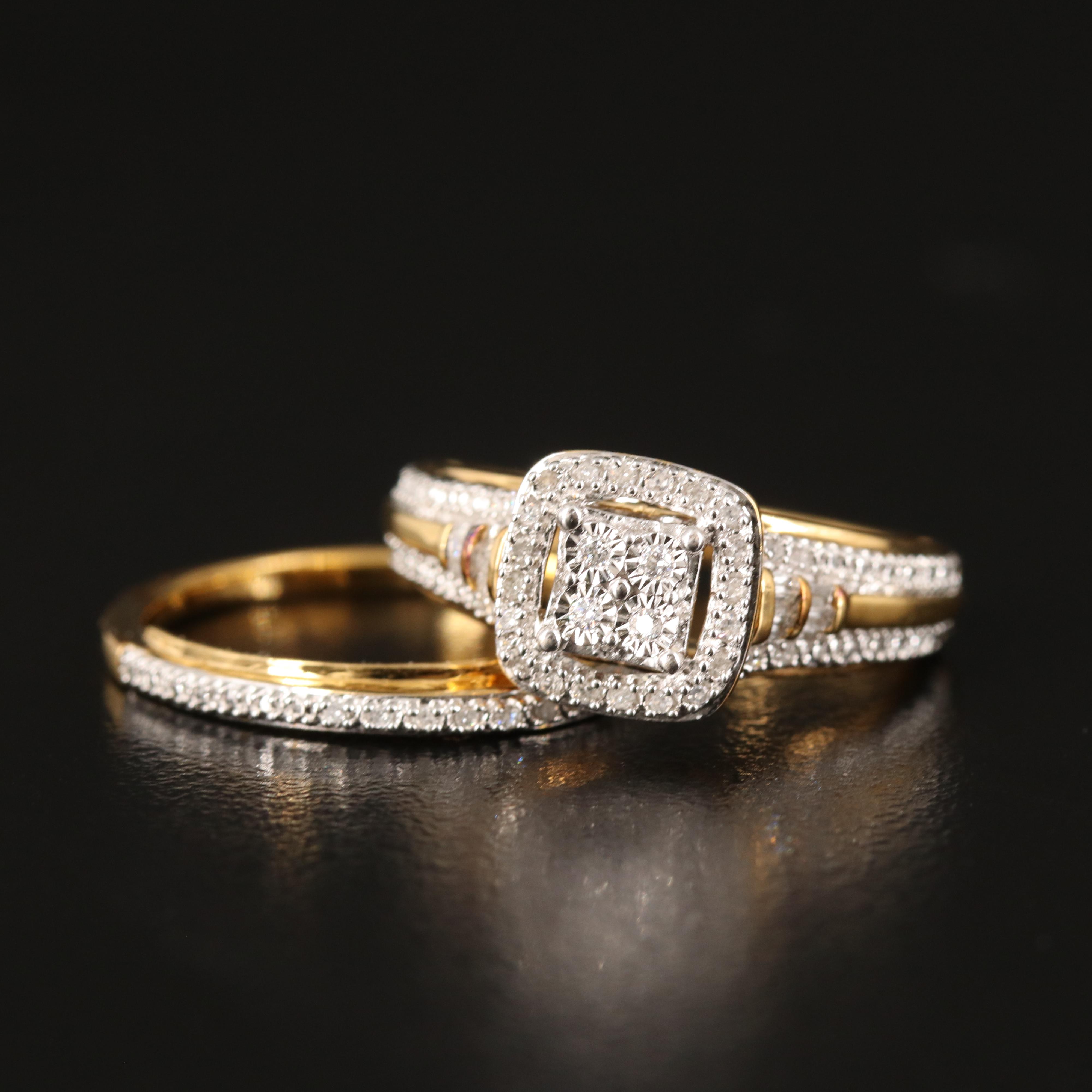 Sterling Diamond Ring Set