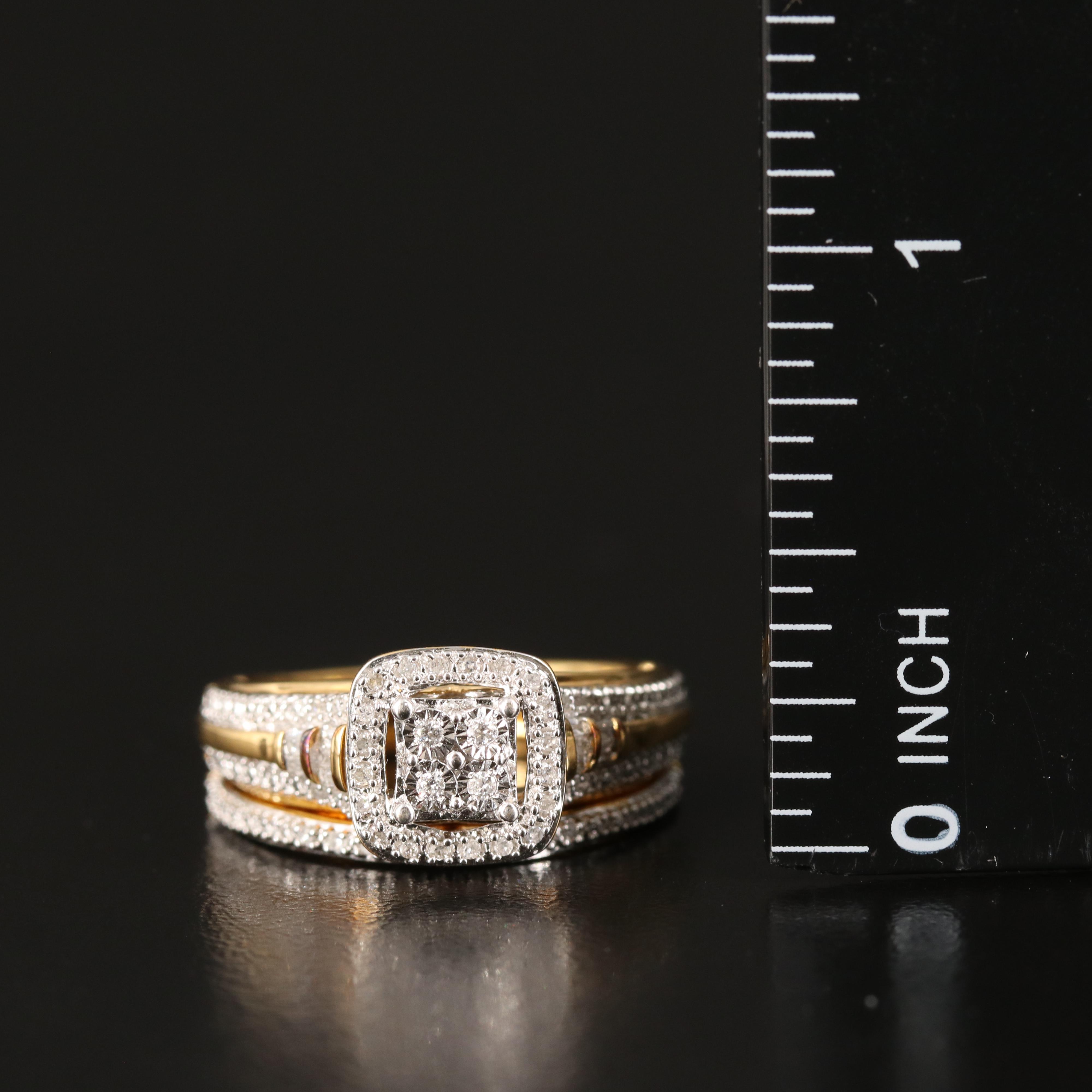 Sterling Diamond Ring Set