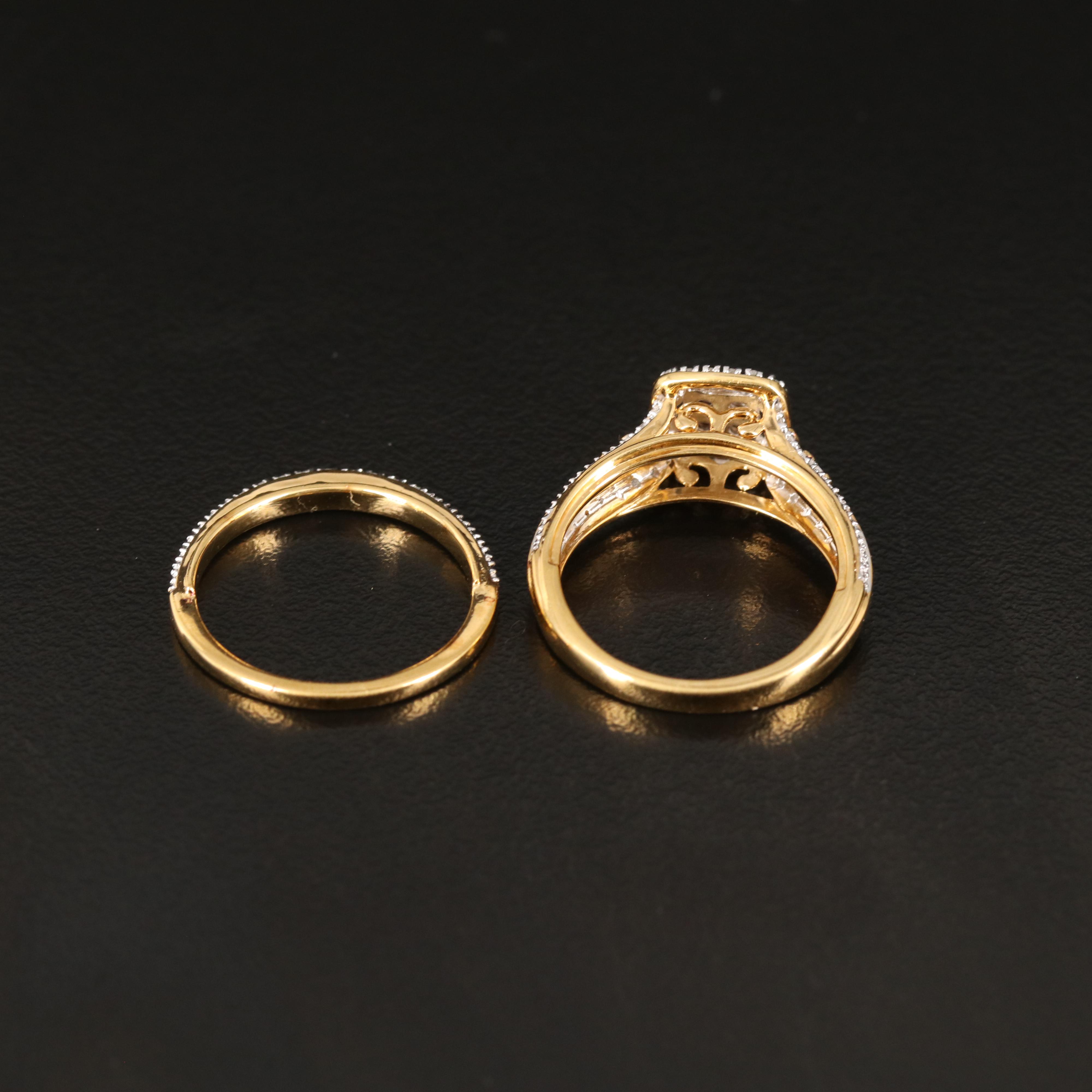 Sterling Diamond Ring Set