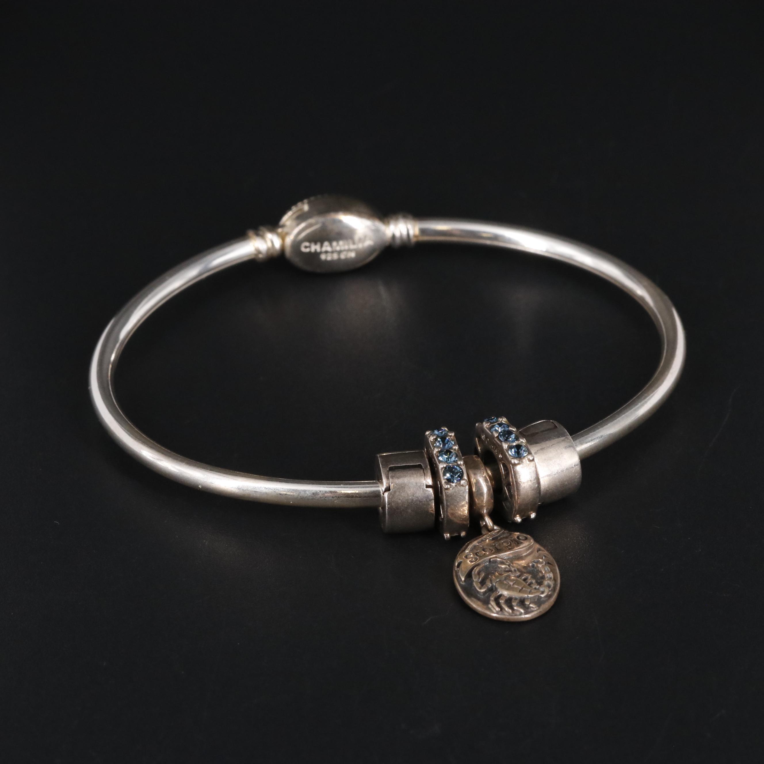 Sterling Bracelet With Scorpio and Other Sterling Charms