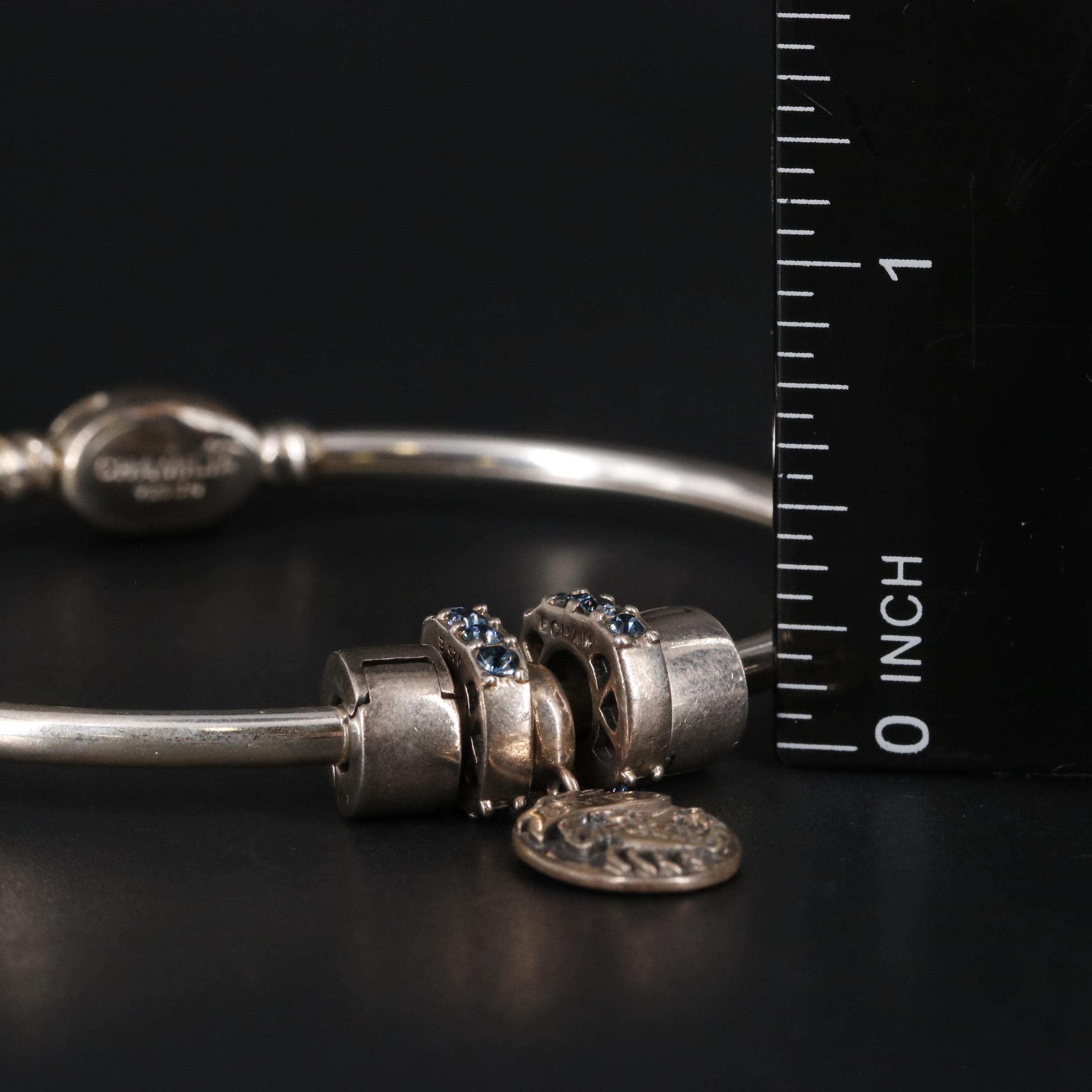 Sterling Bracelet With Scorpio and Other Sterling Charms