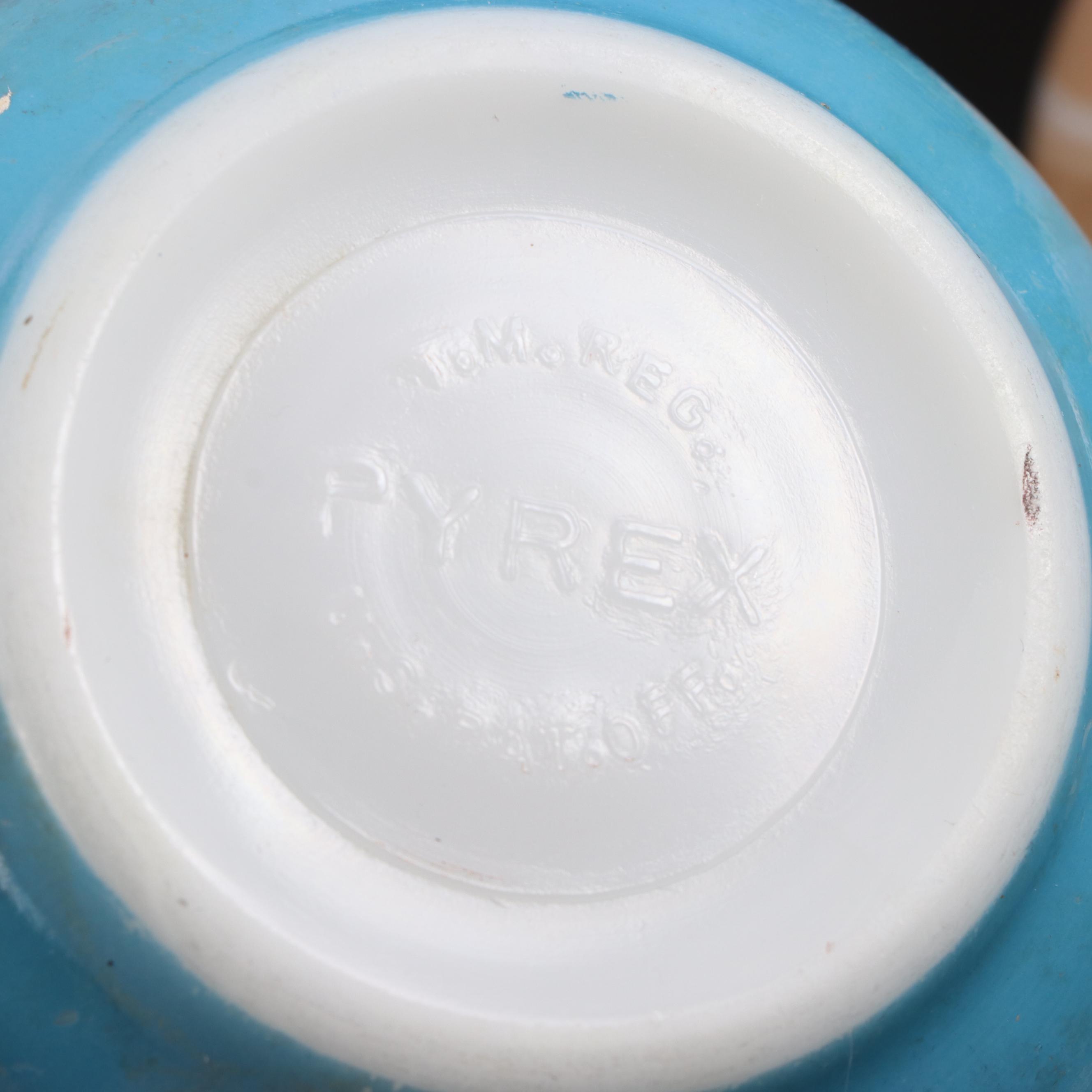 Pyrex and Anchor Hocking Bowls and Fridge Dishes with McKee Custard Cups