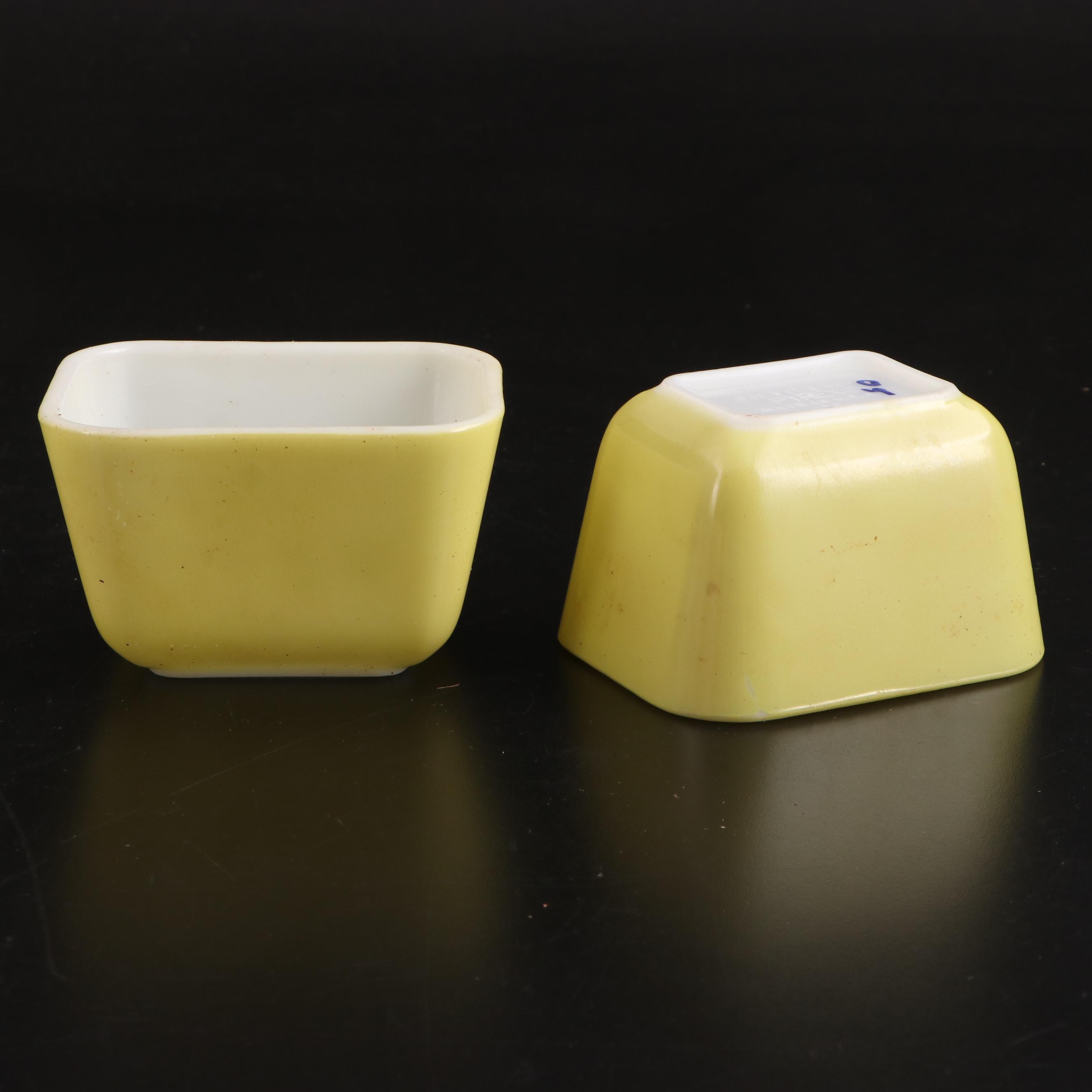 Pyrex and Anchor Hocking Bowls and Fridge Dishes with McKee Custard Cups