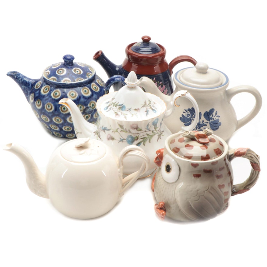 Royal Albert "Brigadoon" Bone China Teapot with Other Ceramic Teapots