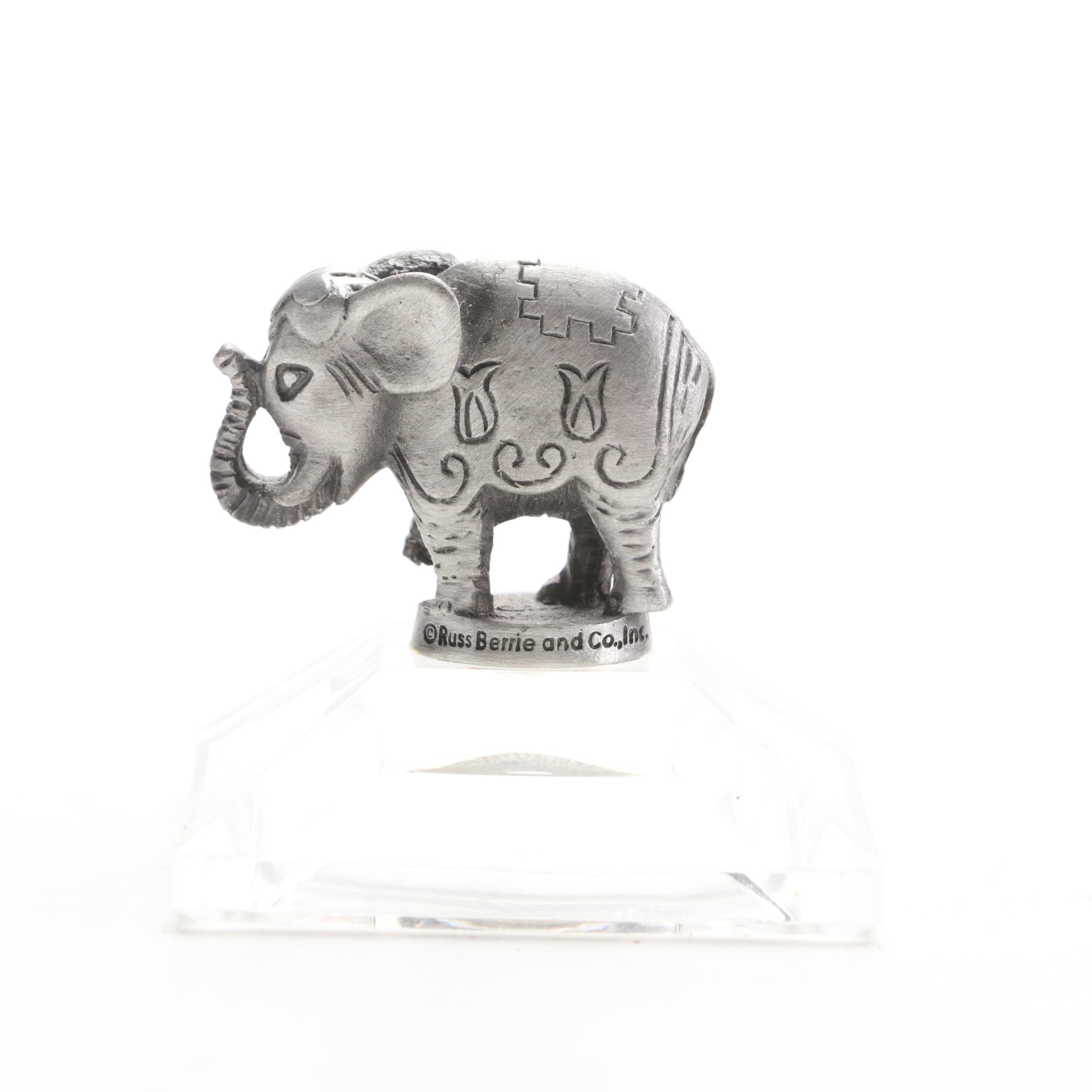 Goebel, Metzke, Russ Berrie and Other Elephant Figurines and Box