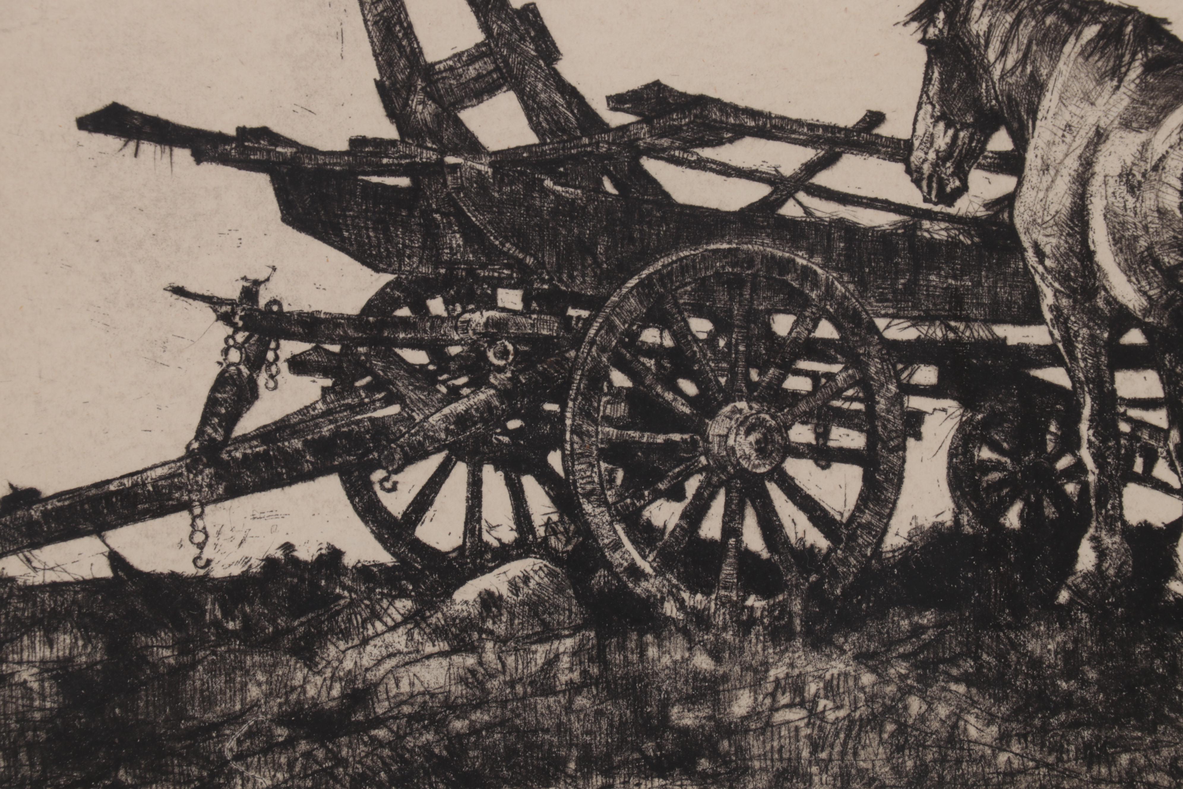 Leslie Cope Etching "The Hilltop," 1948