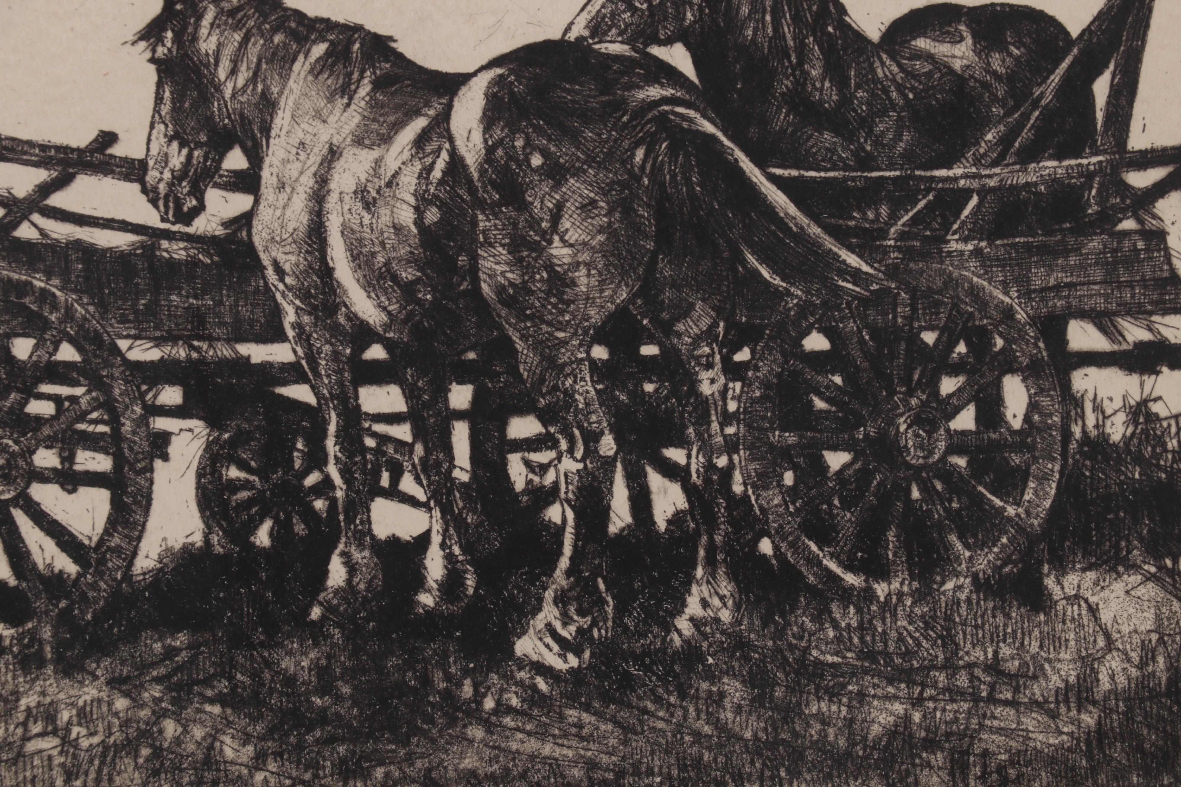 Leslie Cope Etching "The Hilltop," 1948