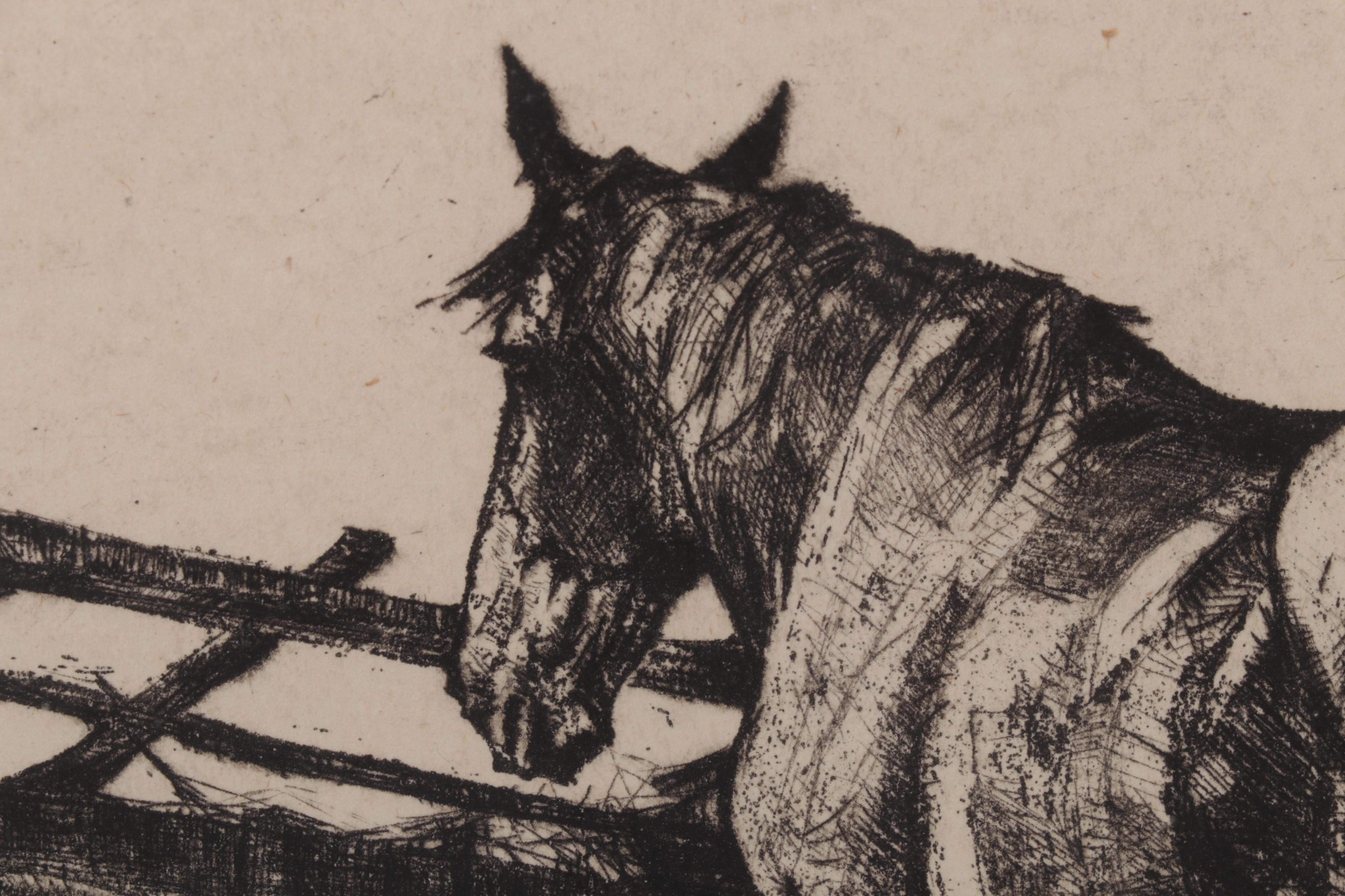 Leslie Cope Etching "The Hilltop," 1948