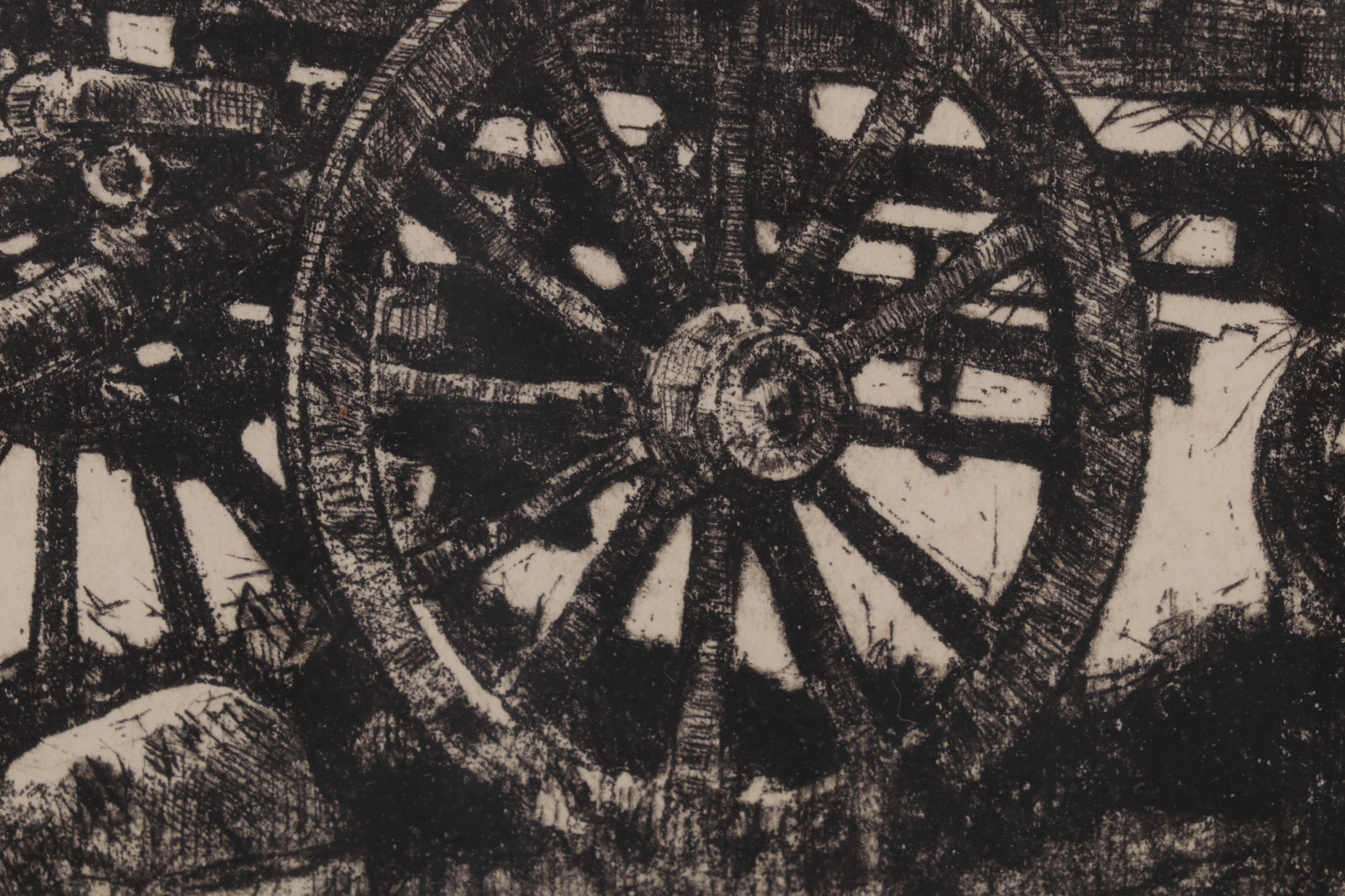 Leslie Cope Etching "The Hilltop," 1948