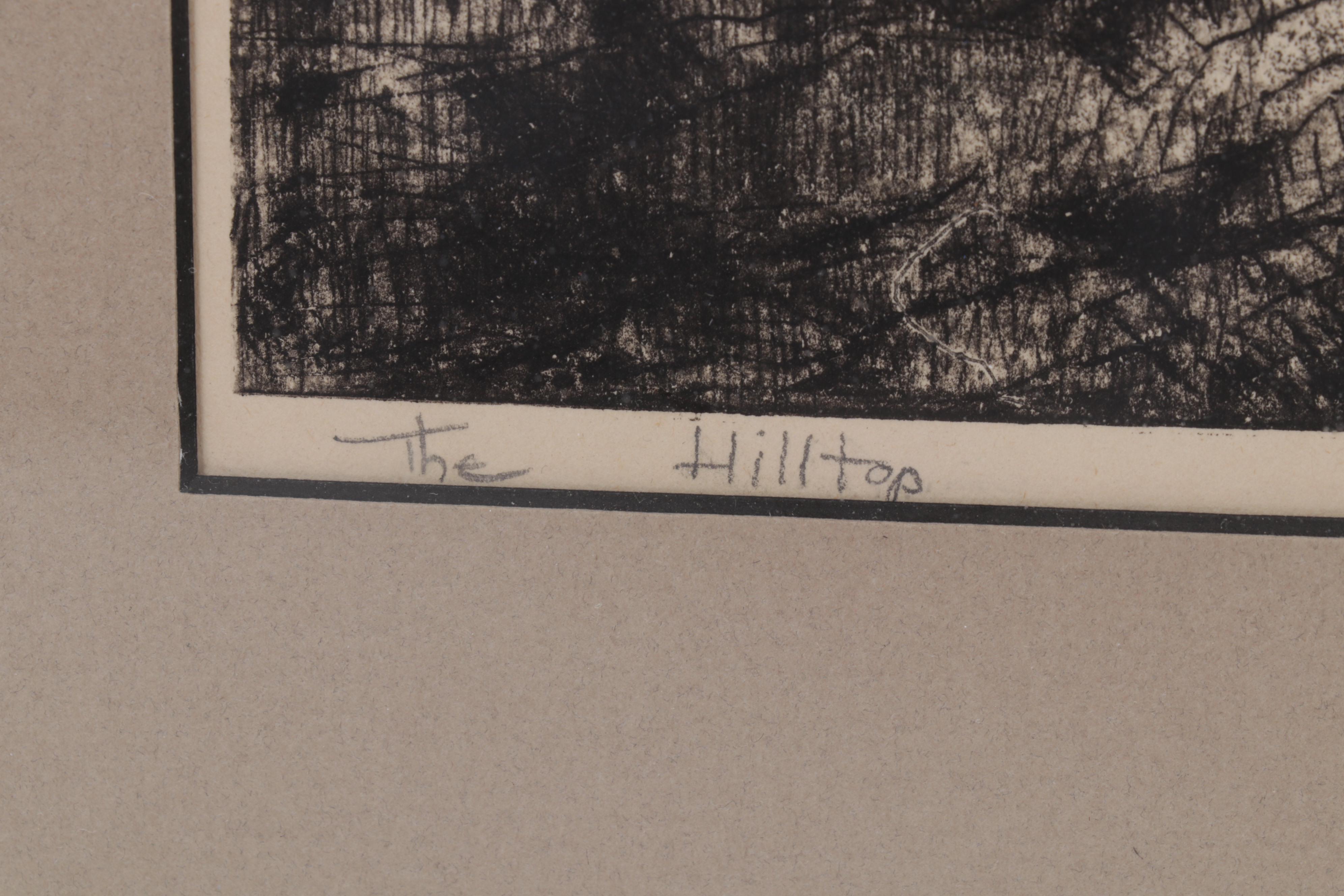 Leslie Cope Etching "The Hilltop," 1948