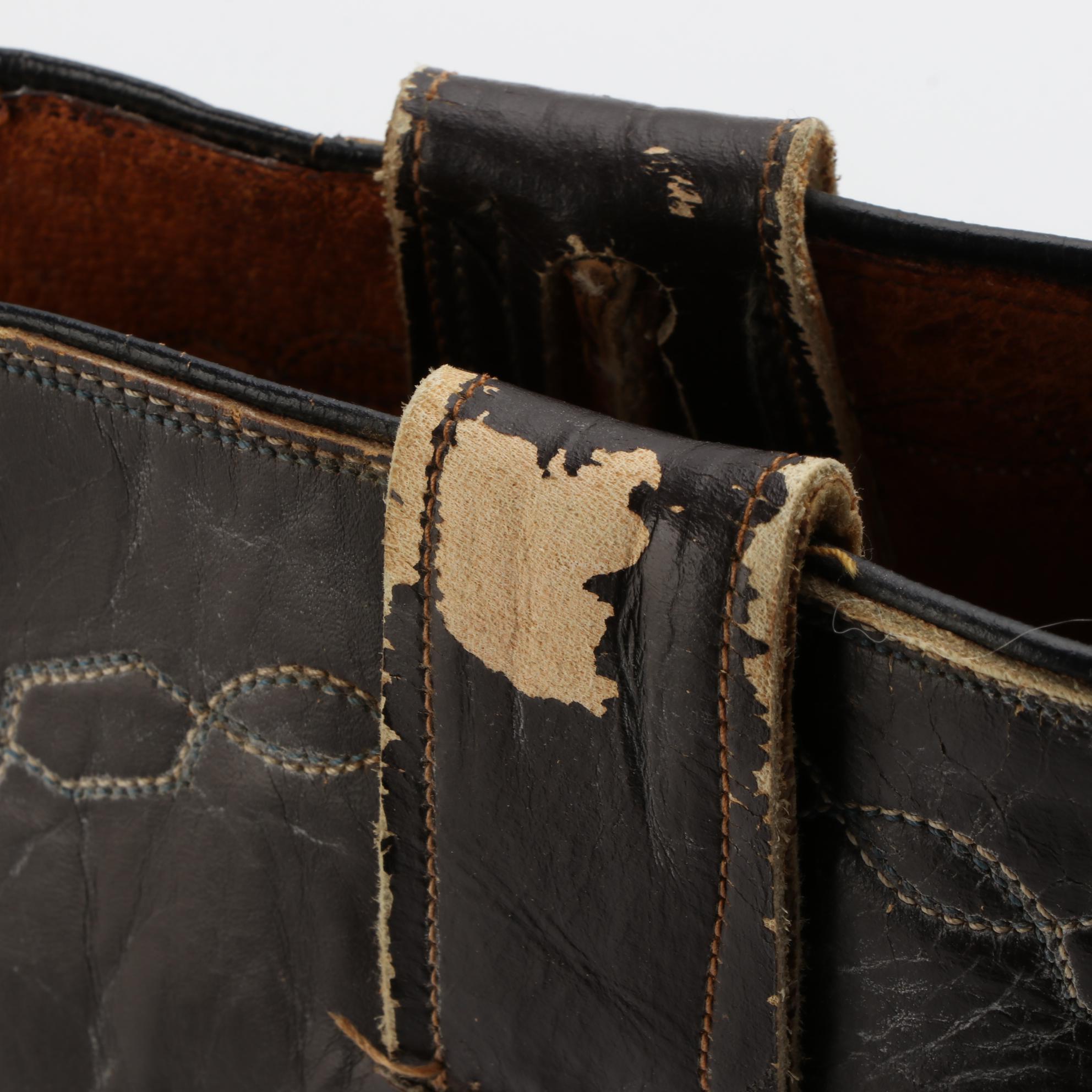 Martinez Boots Leather Western Boots with Cut-Out and Stitched Detailing