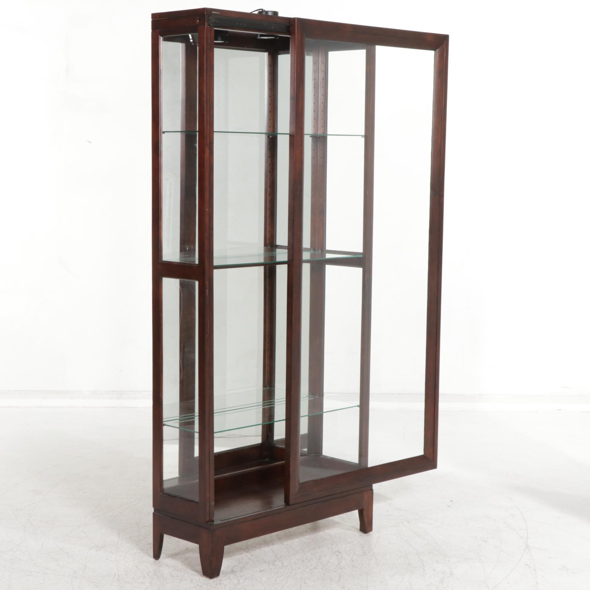 Philip Reinisch "Urbane" Hardwood Curio Cabinet in Merlot Finish