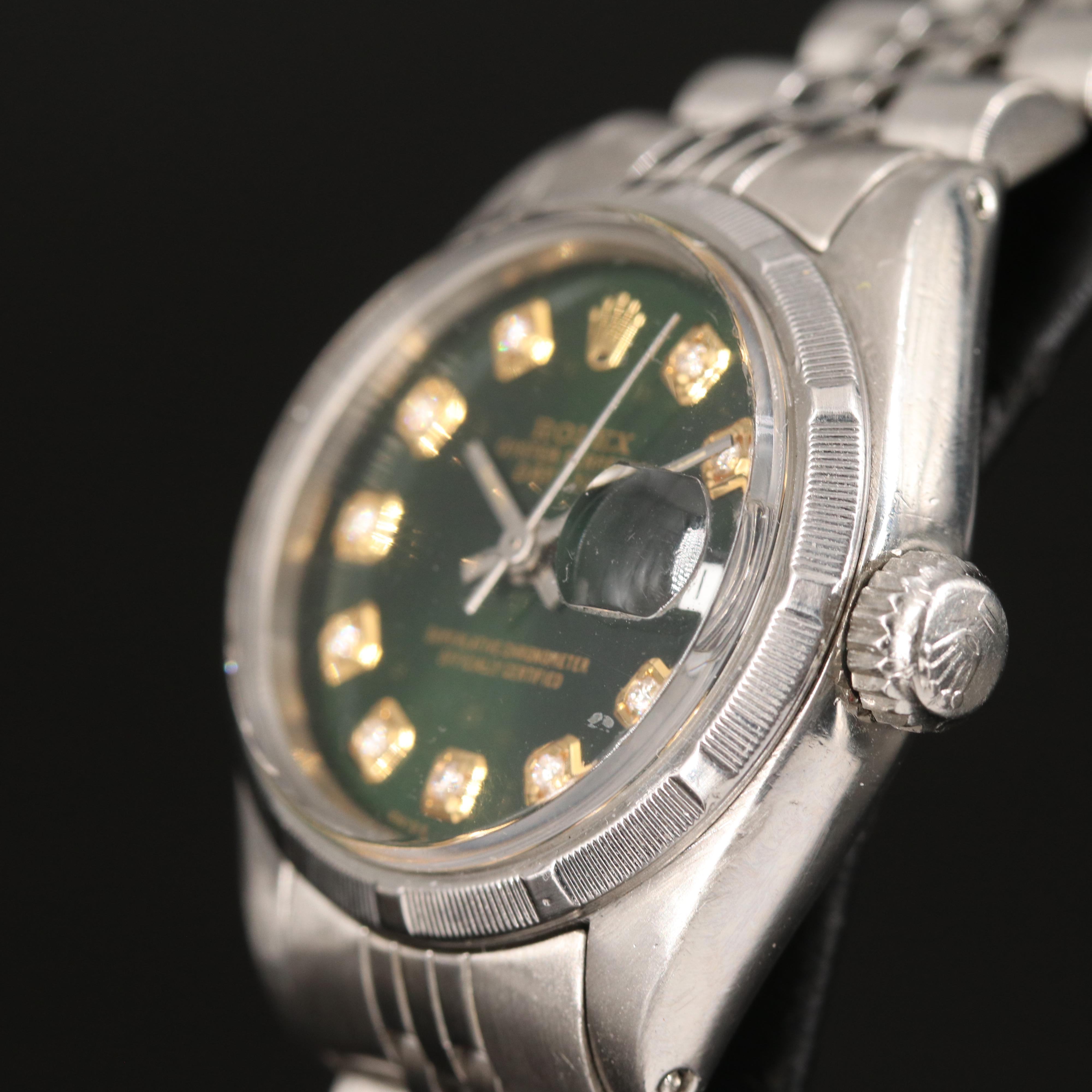 1974 Rolex Date Watch with a Diamond Datejust Dial