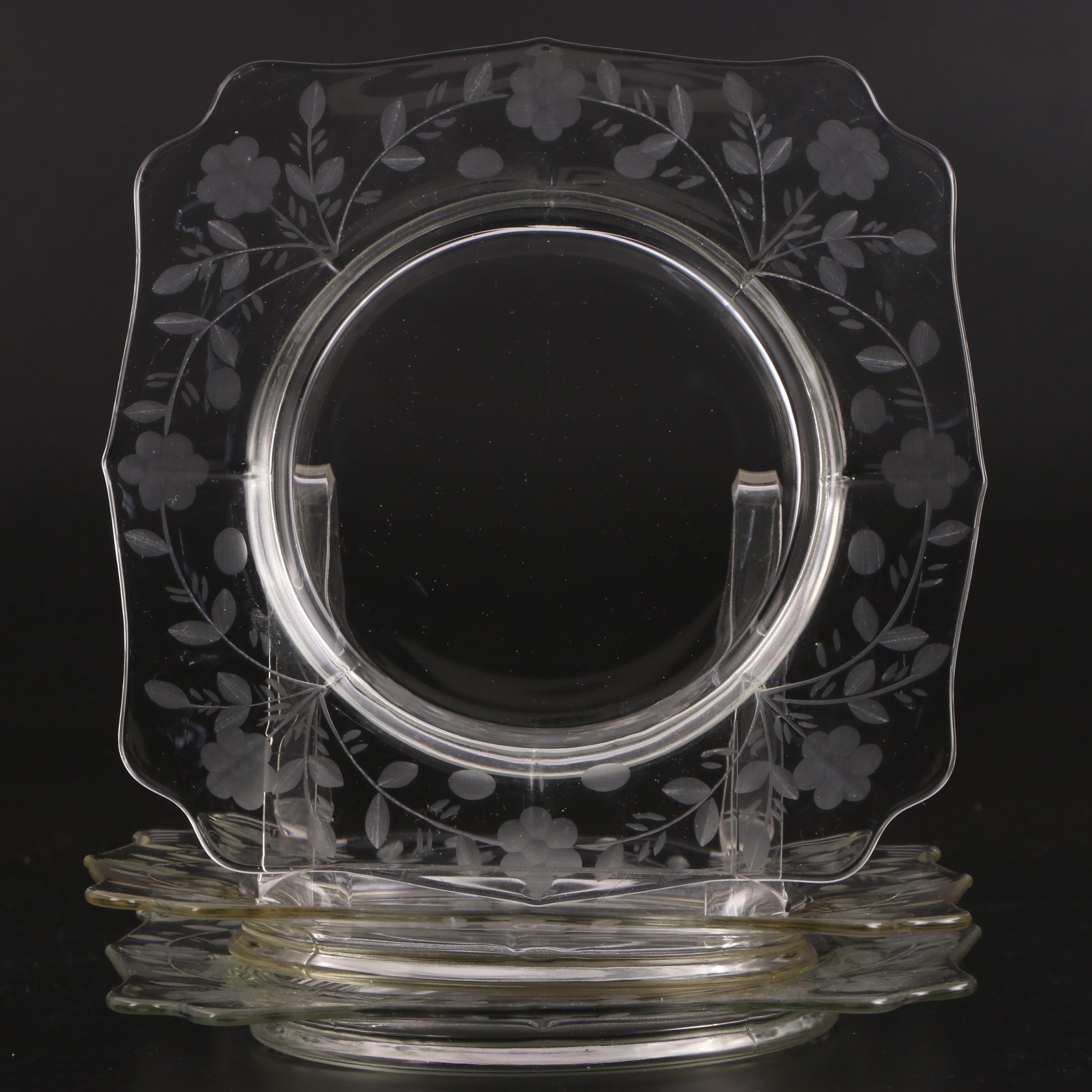 Rock Sharpe and Other Glass Salad Plates, Water Goblets, Serving Bow and More