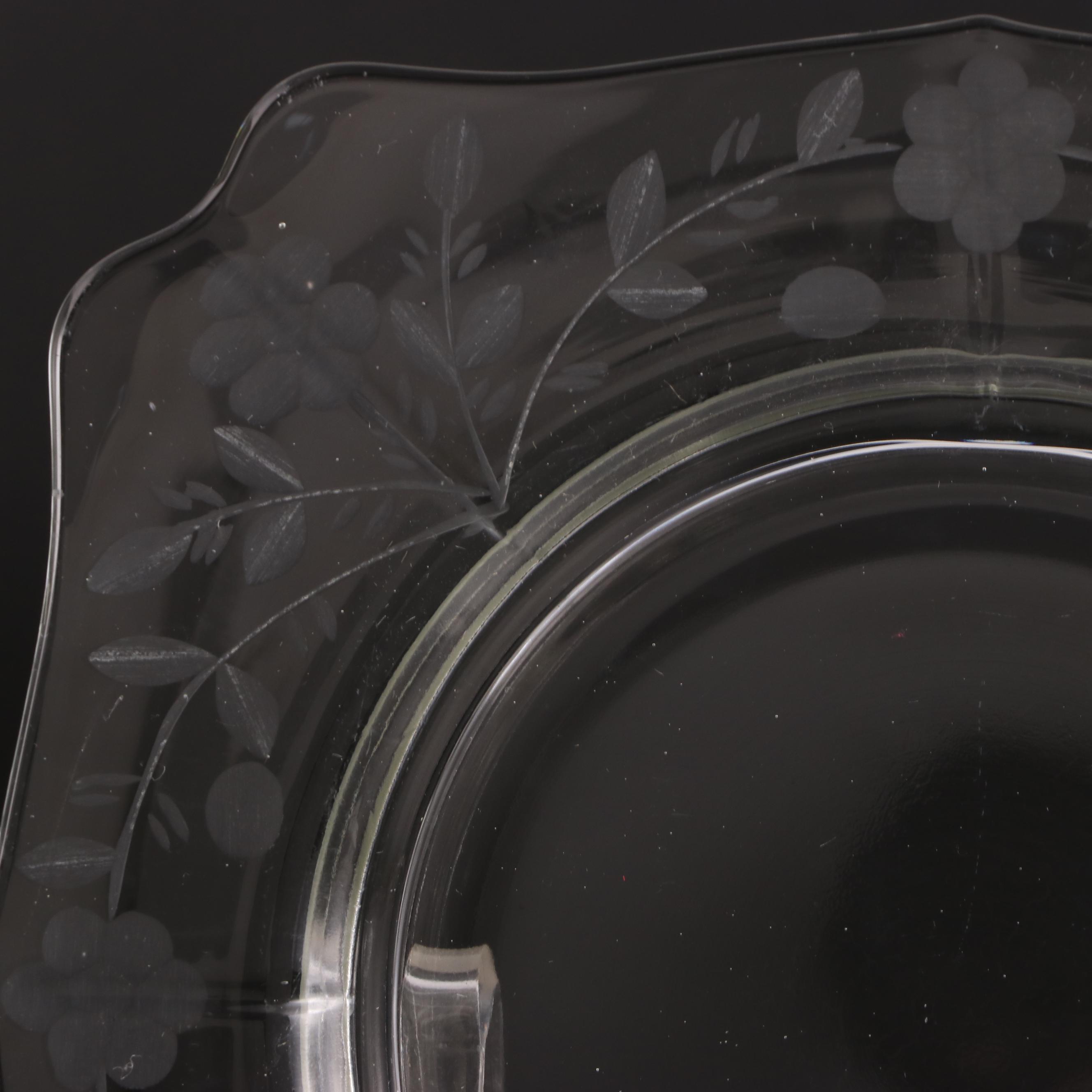 Rock Sharpe and Other Glass Salad Plates, Water Goblets, Serving Bow and More